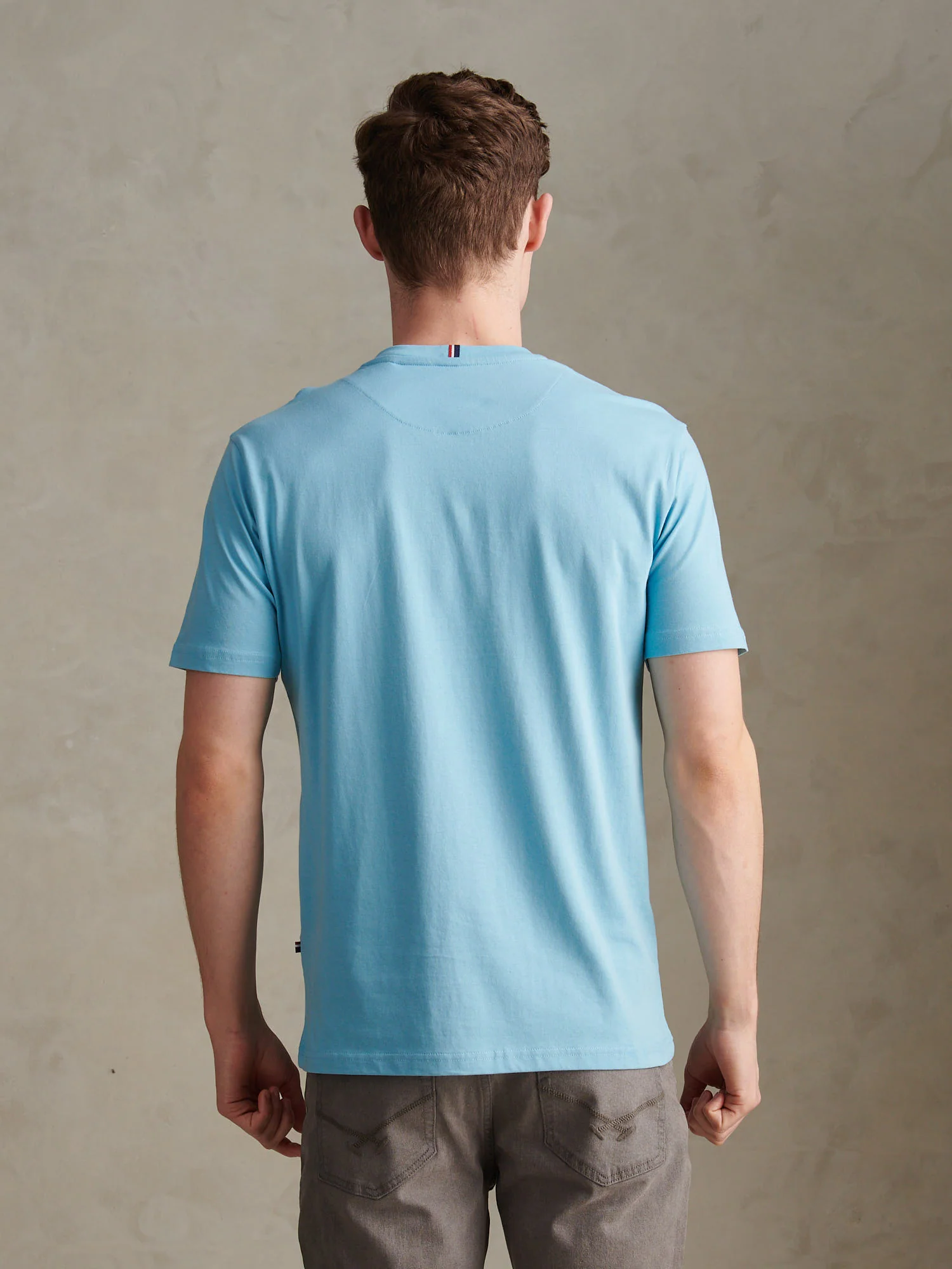 Mens Double Horsemen T-Shirt Air Blue - Image 4