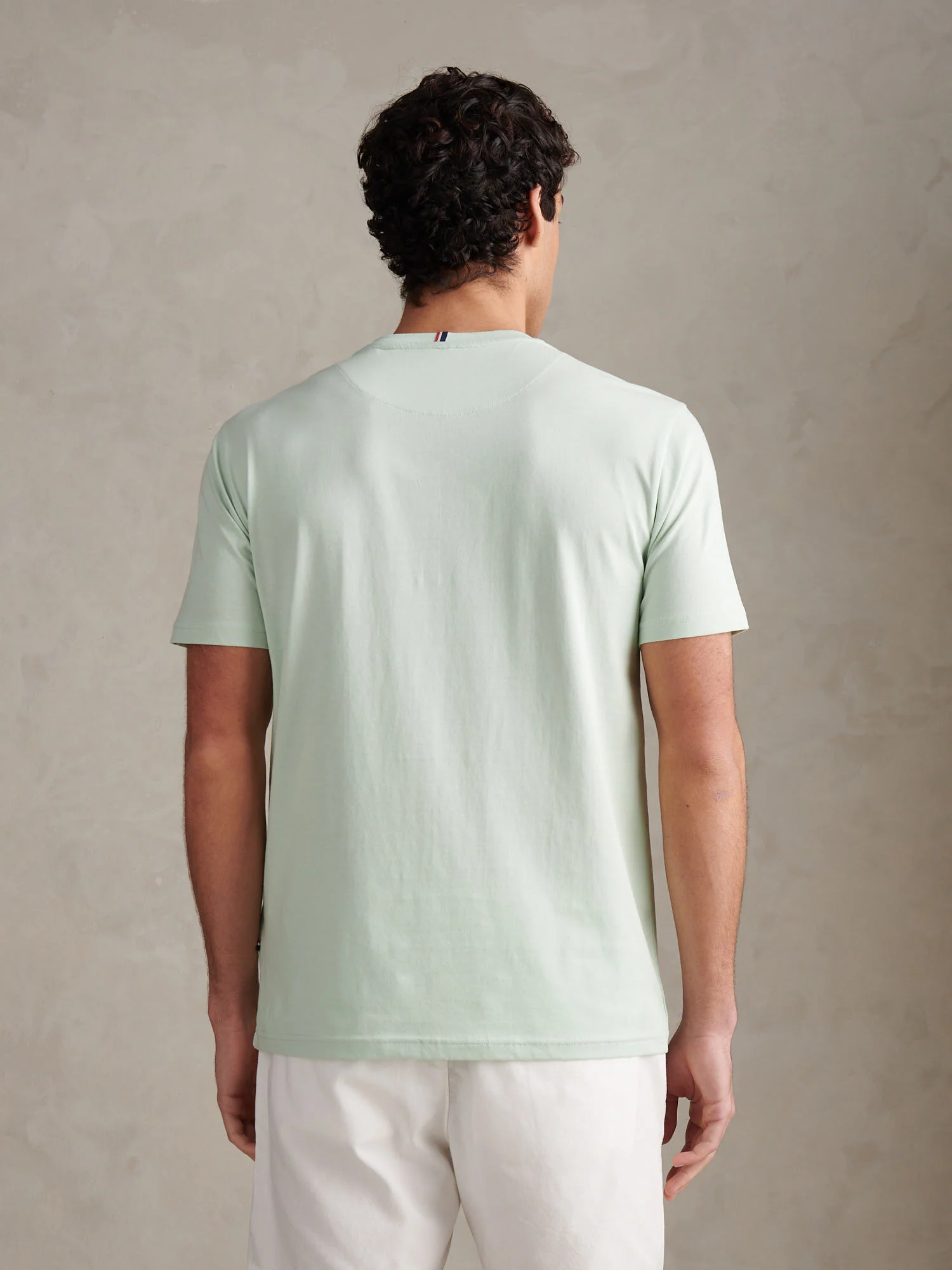 Mens Double Horsemen T-Shirt Aqua Foam - Image 4