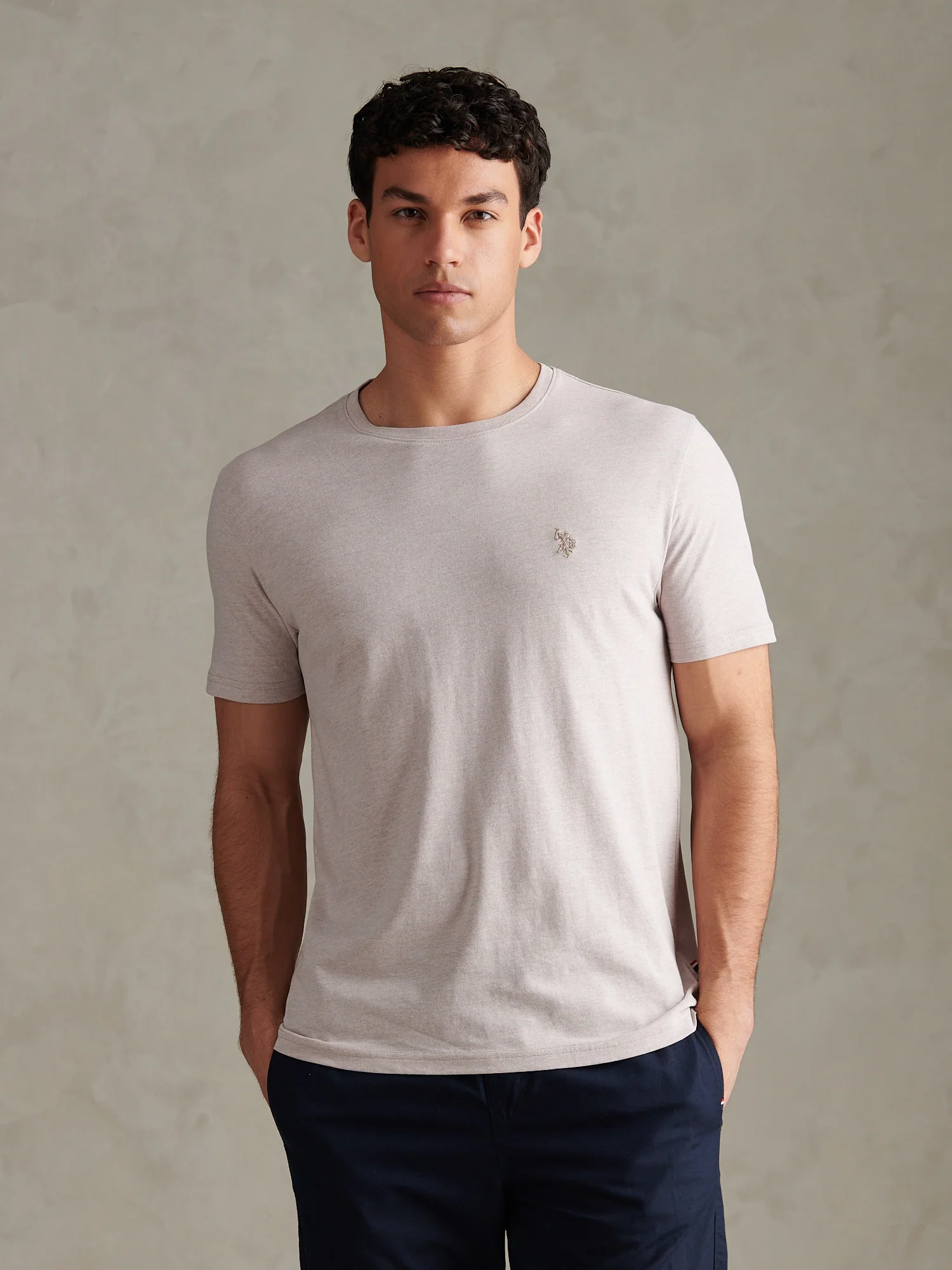 Mens Double Horsemen T-Shirt Atmosphere Marl