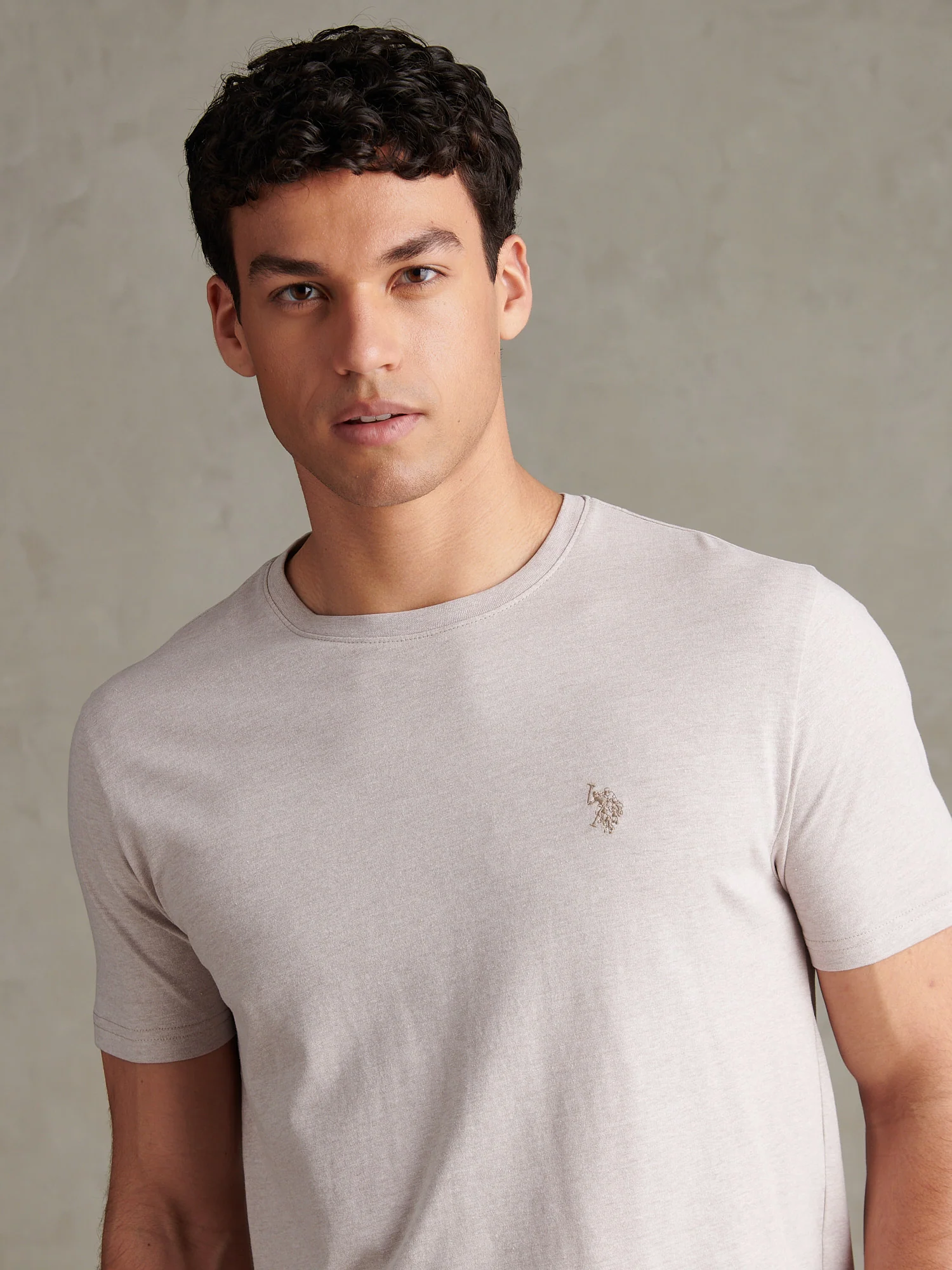 Mens Double Horsemen T-Shirt Atmosphere Marl - Image 2