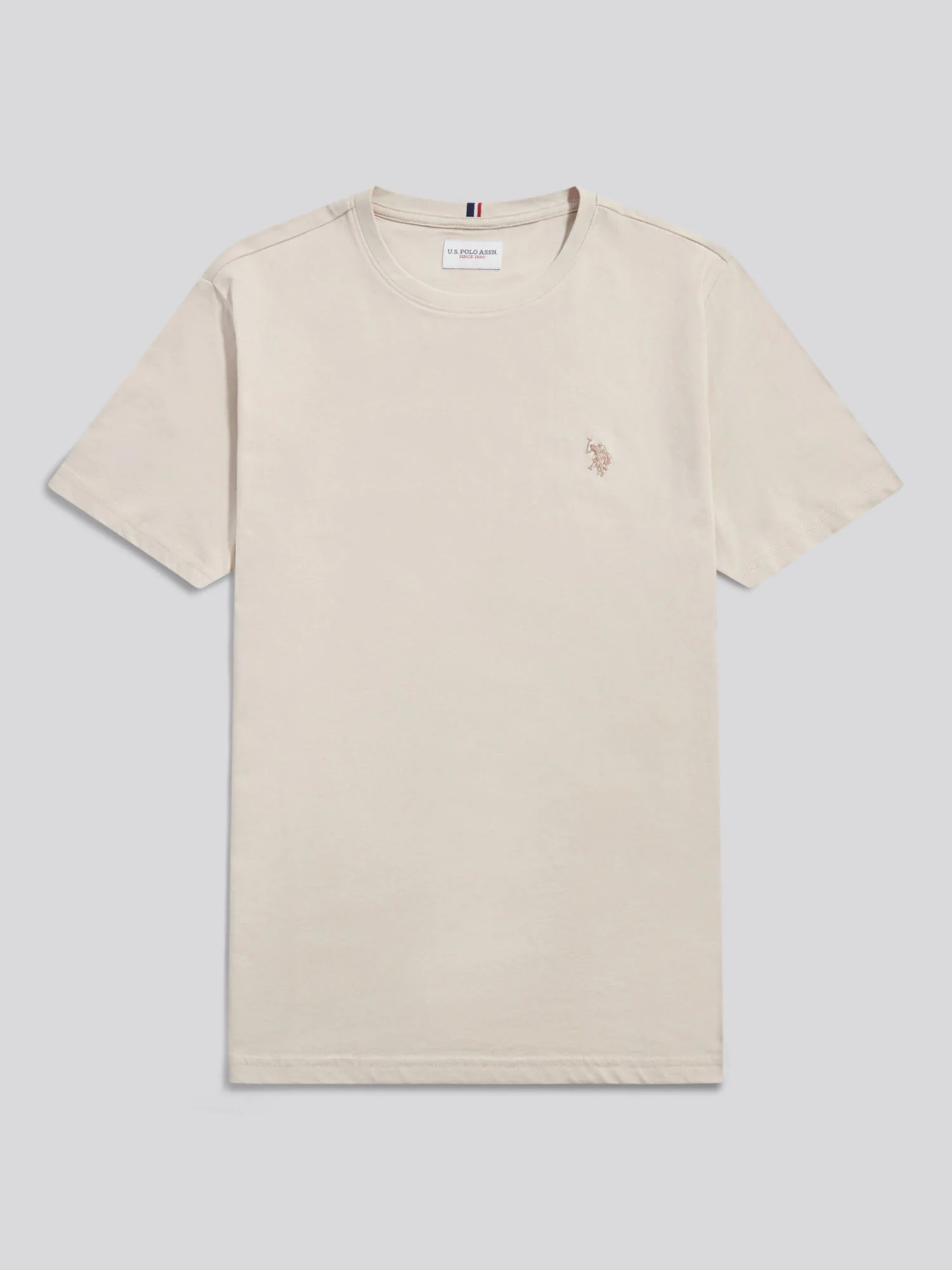 Mens Double Horsemen T-Shirt Beige - Image 7