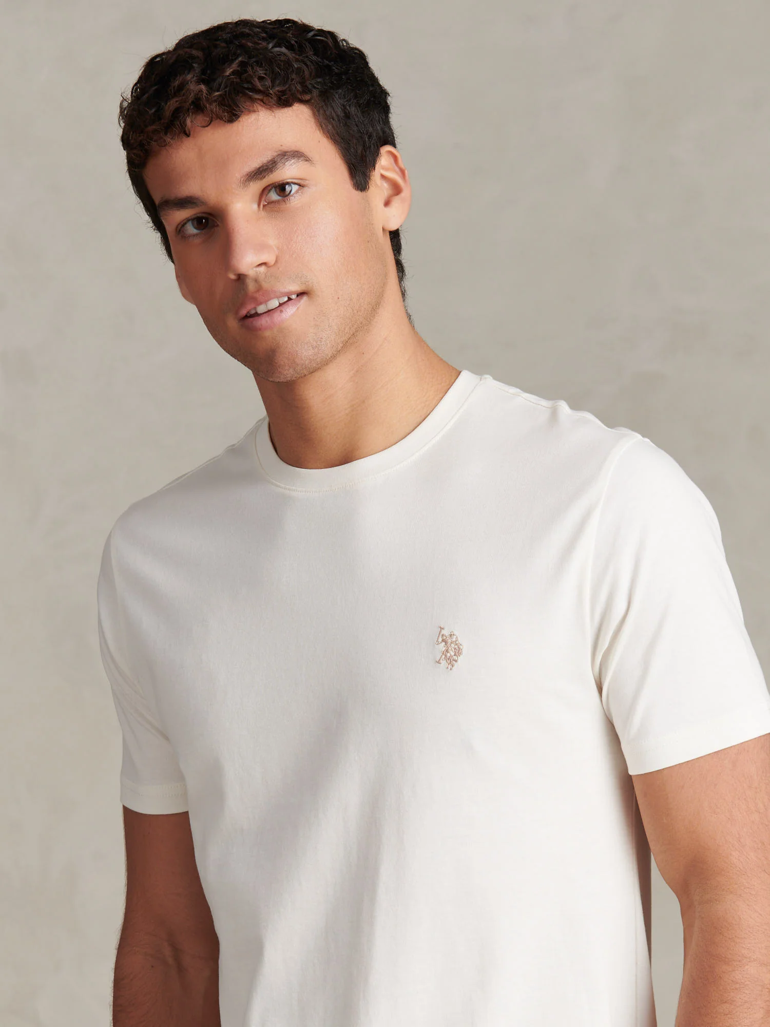 Mens Double Horsemen T-Shirt Whisper White - Image 2