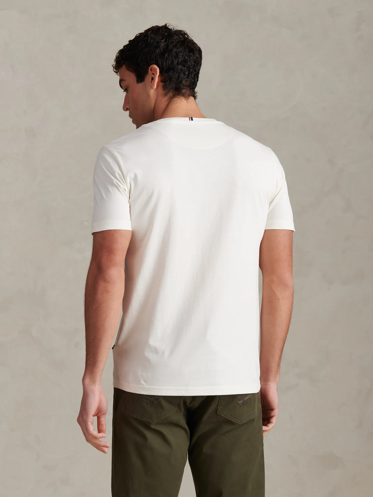 Mens Double Horsemen T-Shirt Whisper White - Image 4