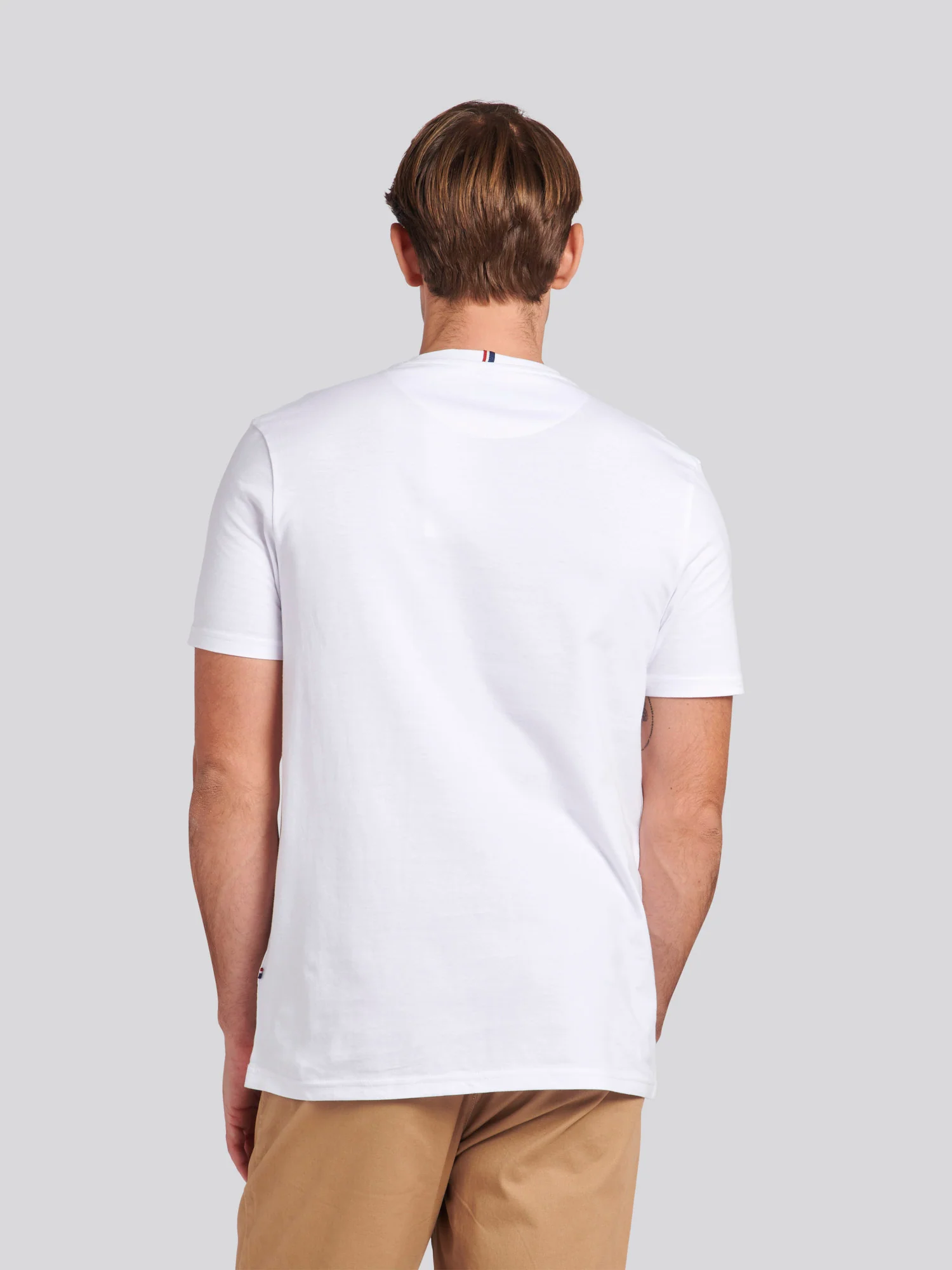 Mens Double Horsemen T-Shirt White / Dark Sapphire Navy DHM - Image 4
