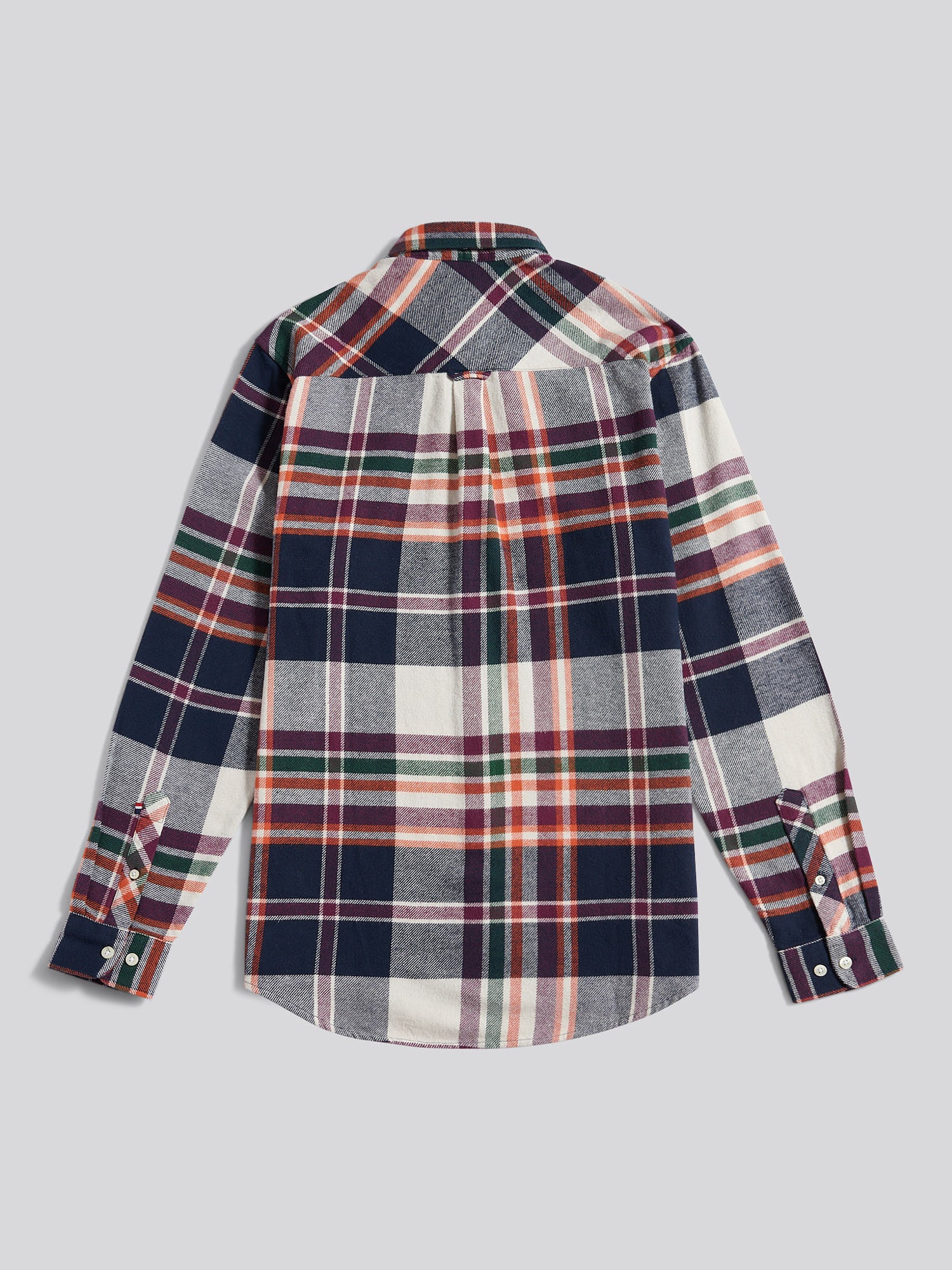 Mens Dual Pocket Checked Shirt in Dark Sapphire Navy - Image 7