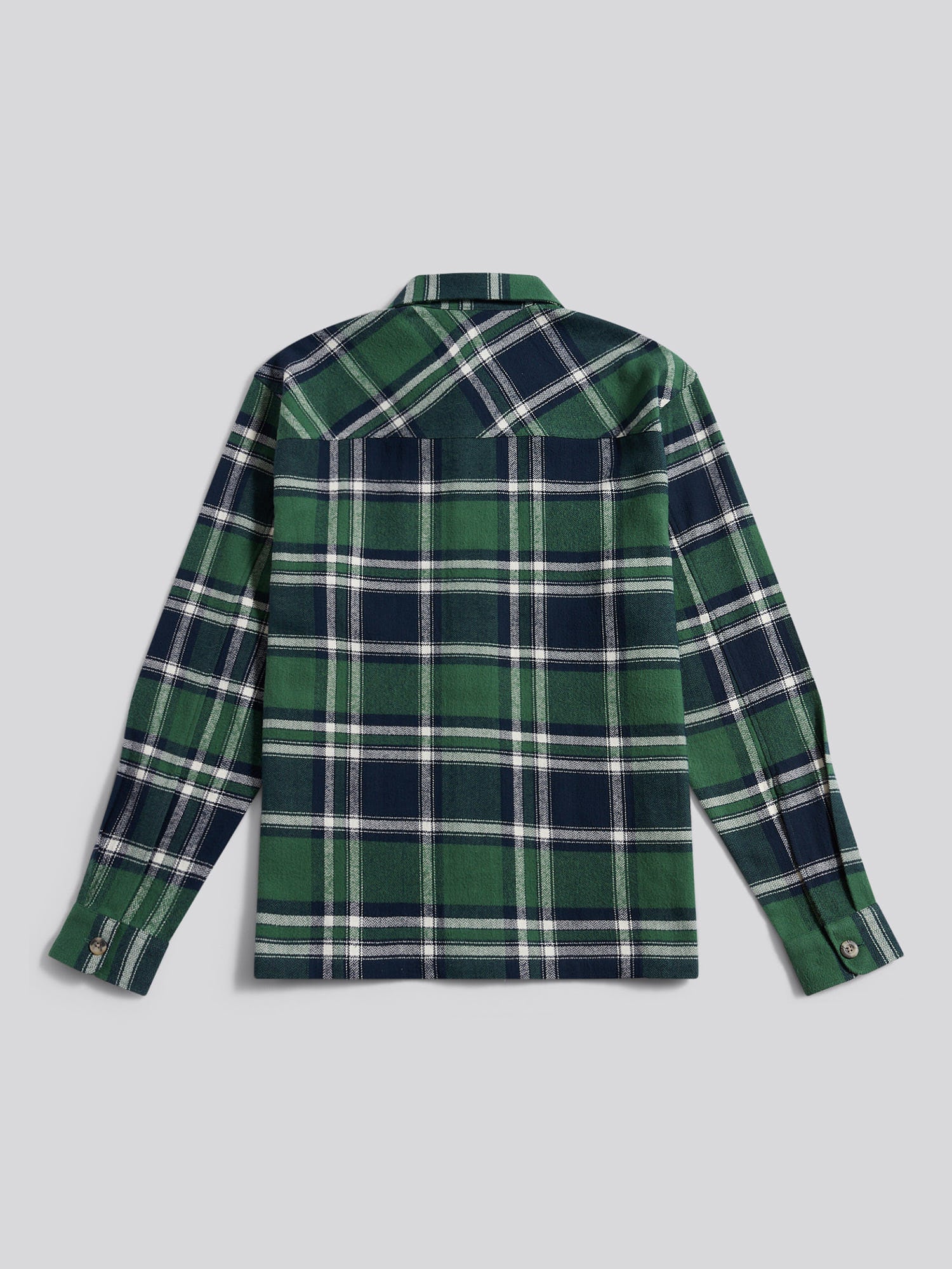 Mens Enlarged Check Overshirt in Pineneedle - Image 7