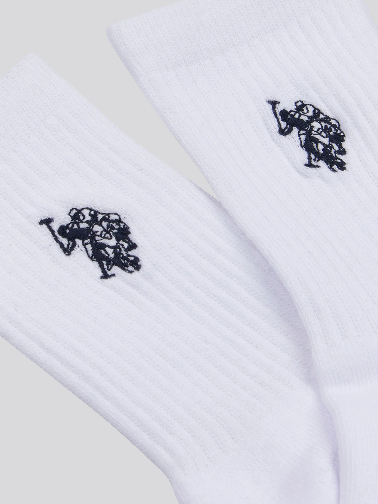 Mens Five Pack Quarter Sports Socks in Bright White - Image 3