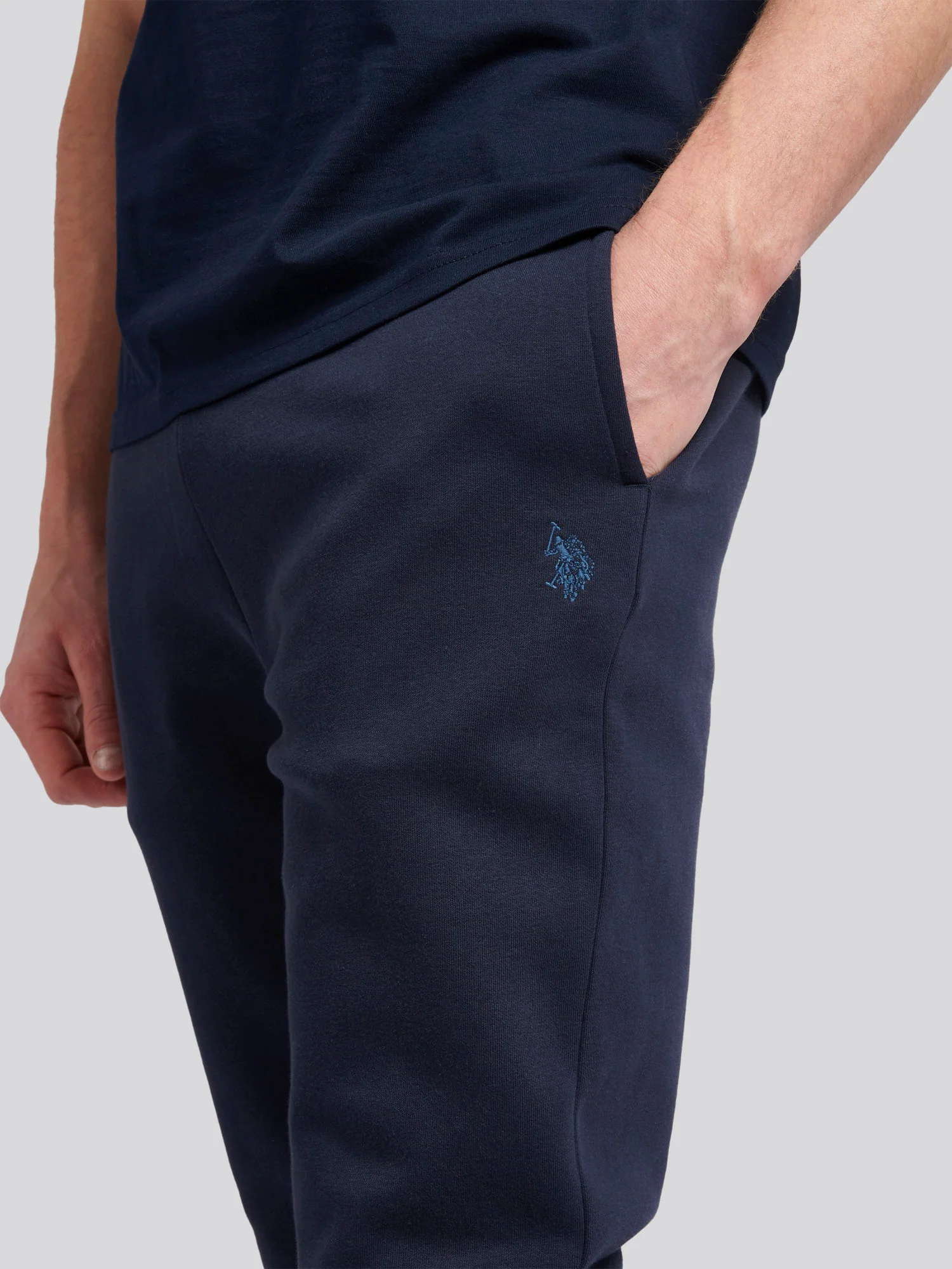 Mens Fleece Joggers in Navy Blue - Image 3