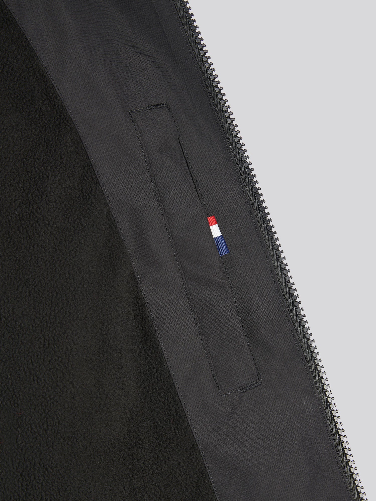 Mens Fleece Lined Windbreaker Jacket in Black Bright White DHM - Image 11