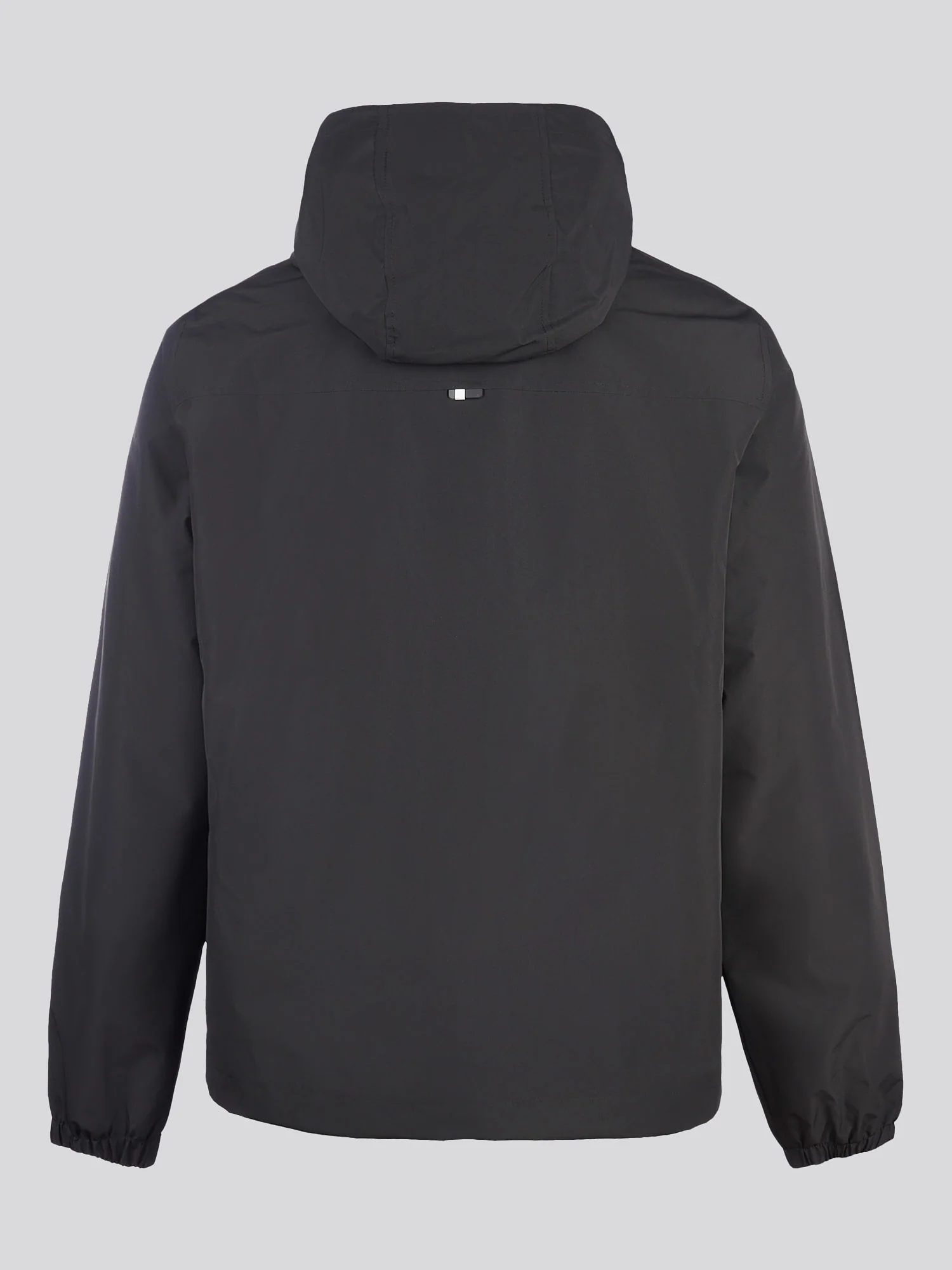 Mens Fleece Lined Windbreaker Jacket in Black Bright White DHM - Image 9