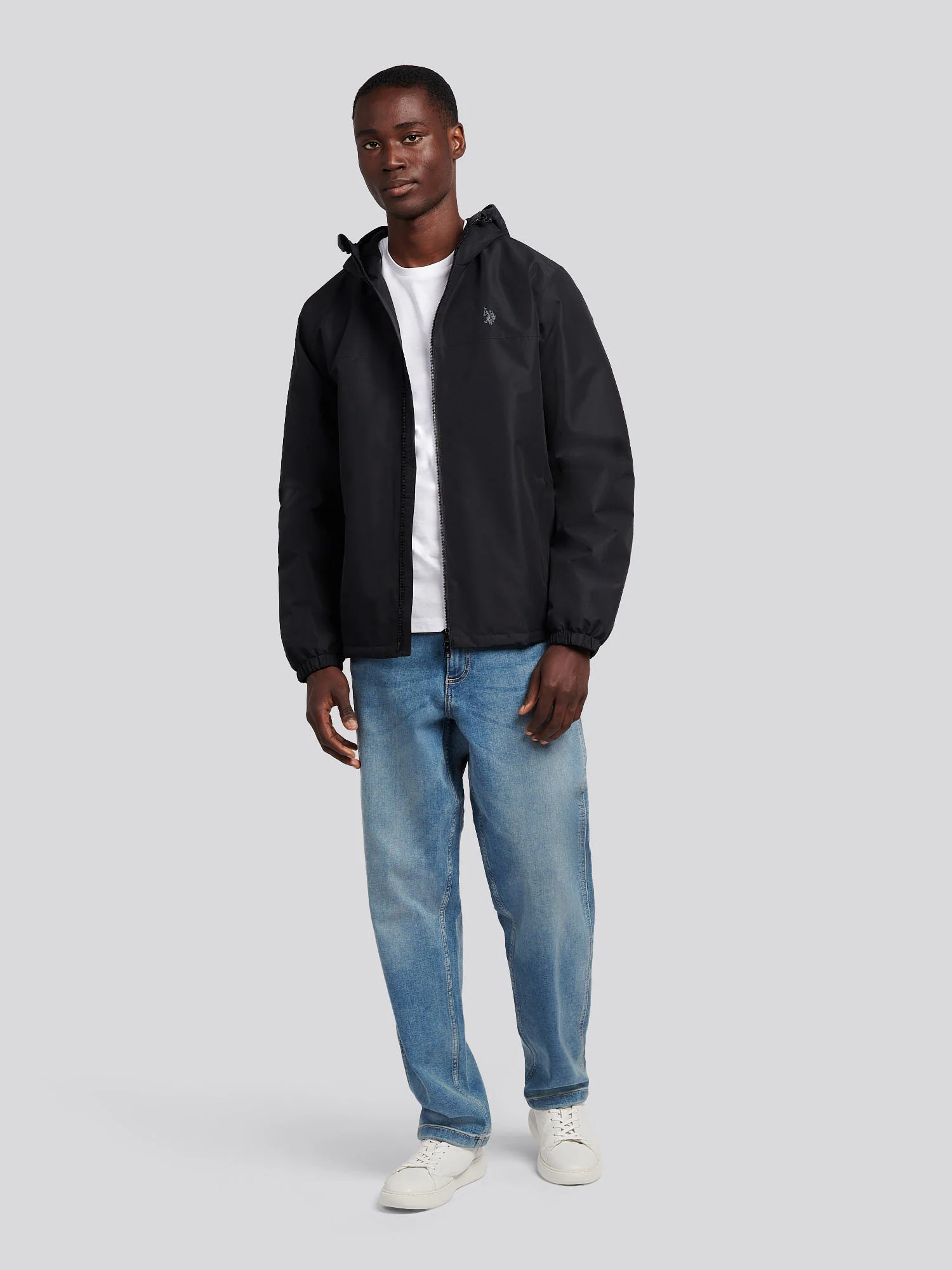 Mens Fleece Lined Winter Rain Jacket in Black - Image 4