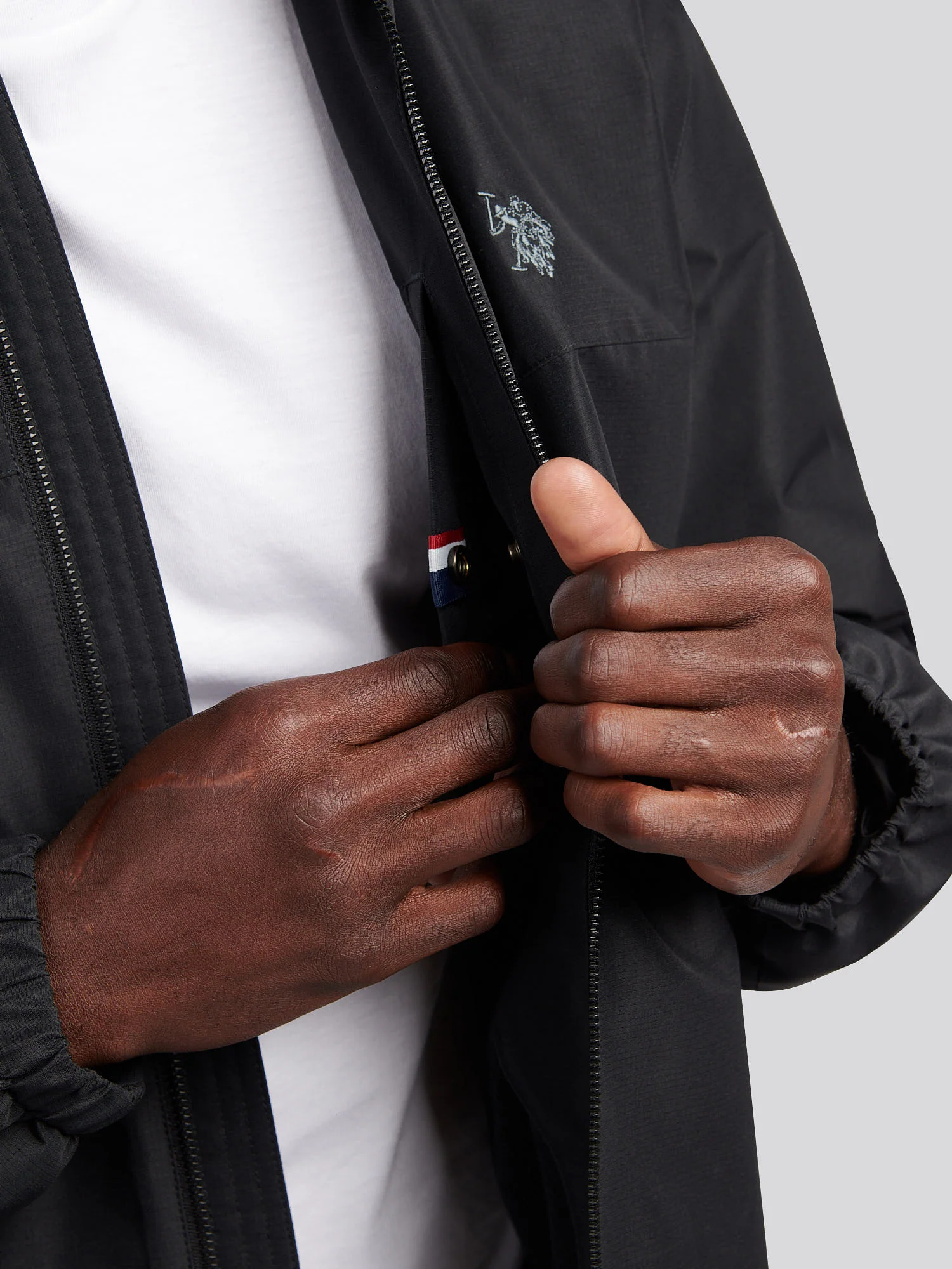 Mens Fleece Lined Winter Rain Jacket in Black - Image 5