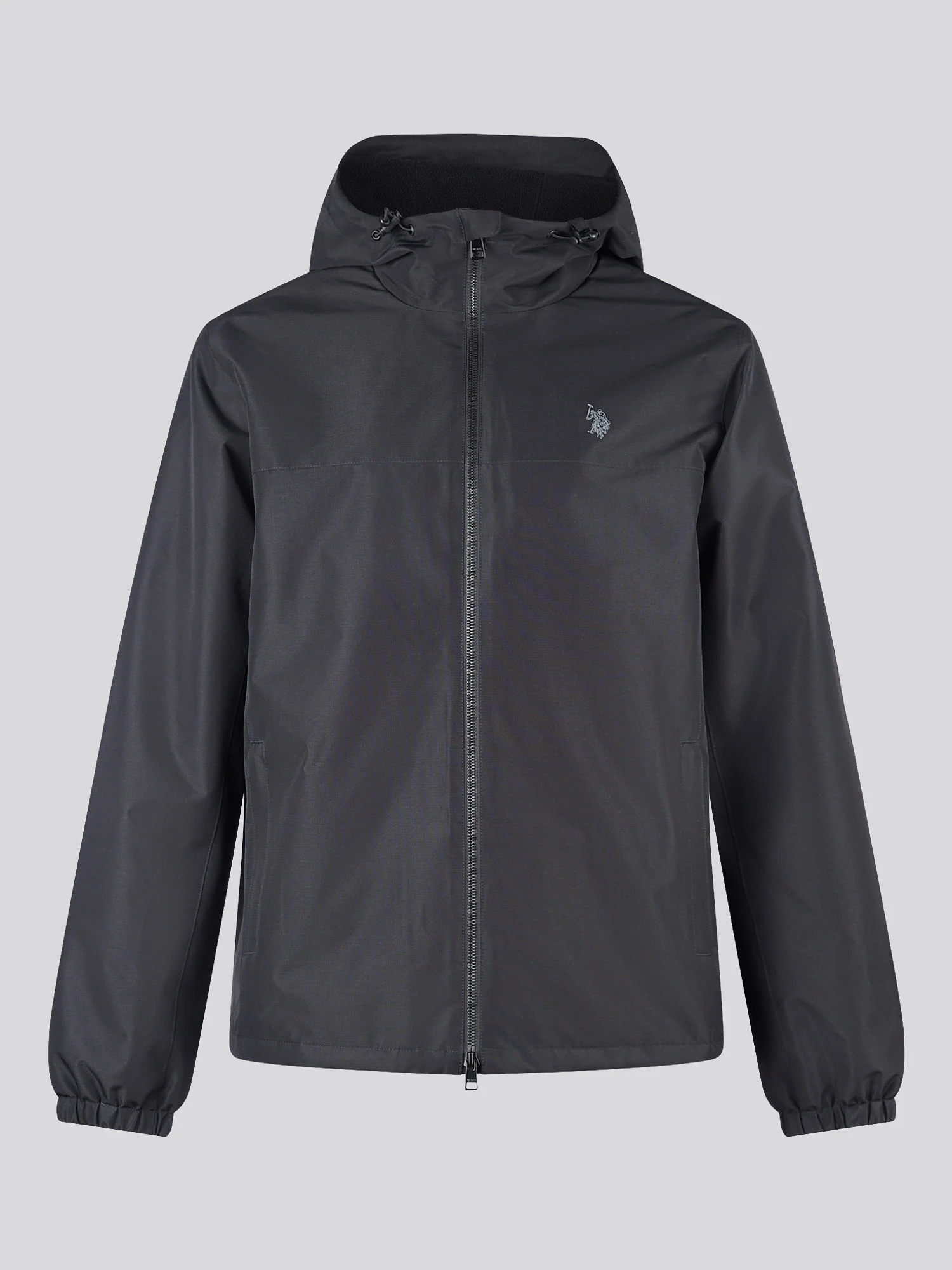 Mens Fleece Lined Winter Rain Jacket in Black - Image 6
