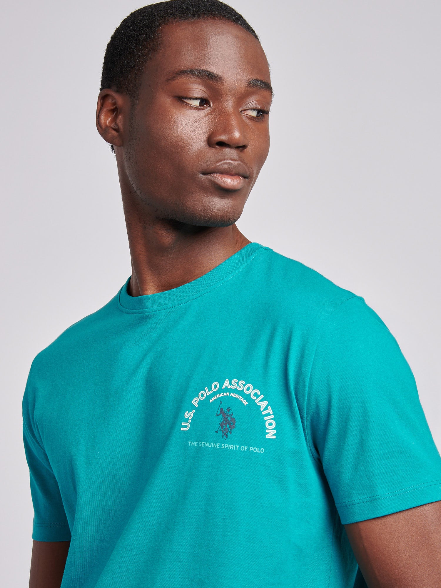 Mens Front/Back Print Graphic T-Shirt in Alexandrite - Image 2