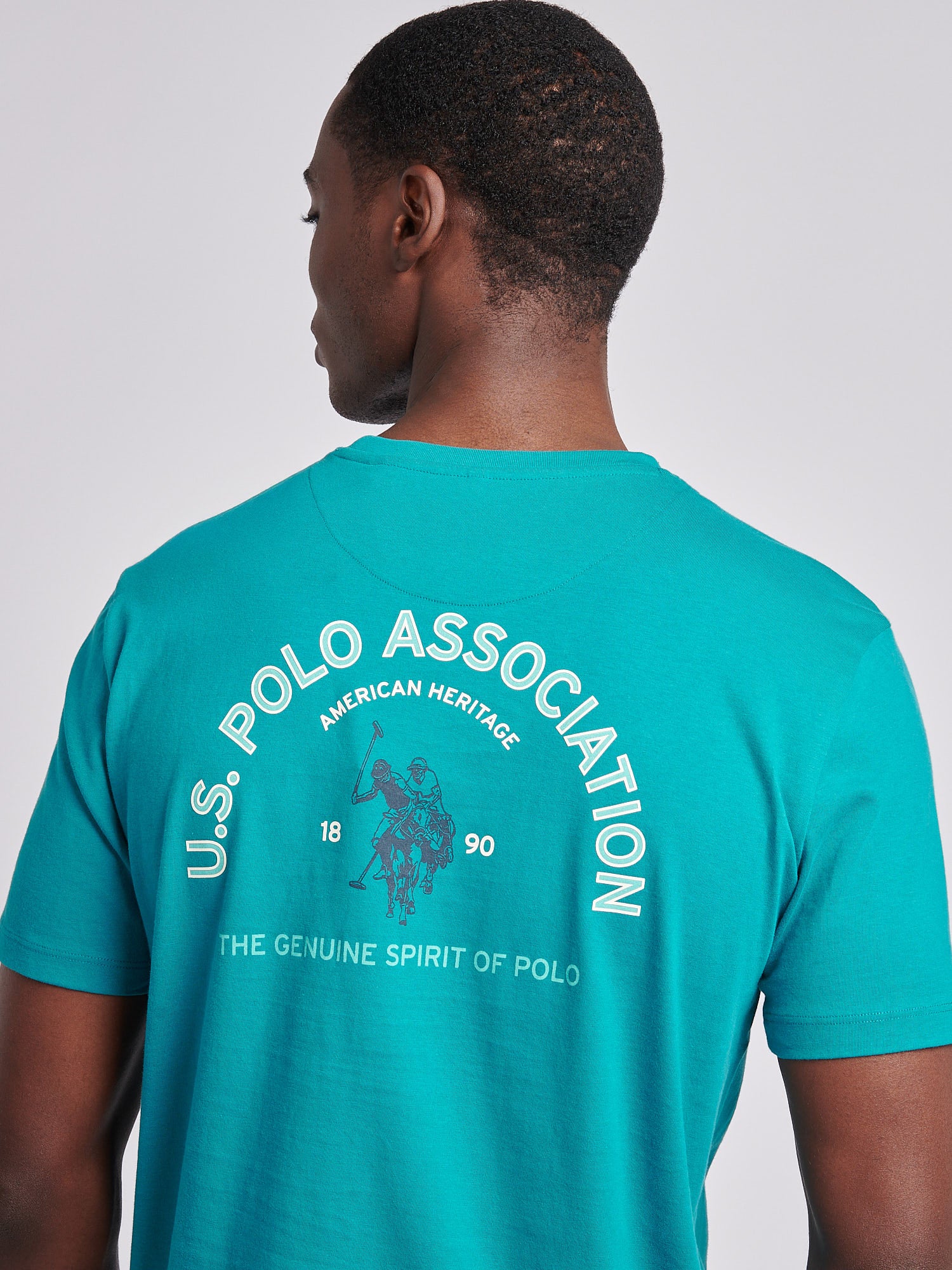 Mens Front/Back Print Graphic T-Shirt in Alexandrite - Image 6