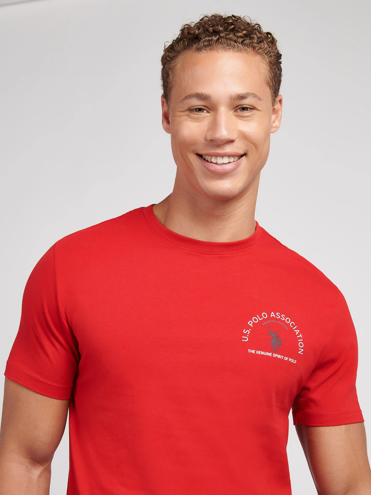 Mens Front/Back Print Graphic T-Shirt in Haute Red - Image 2