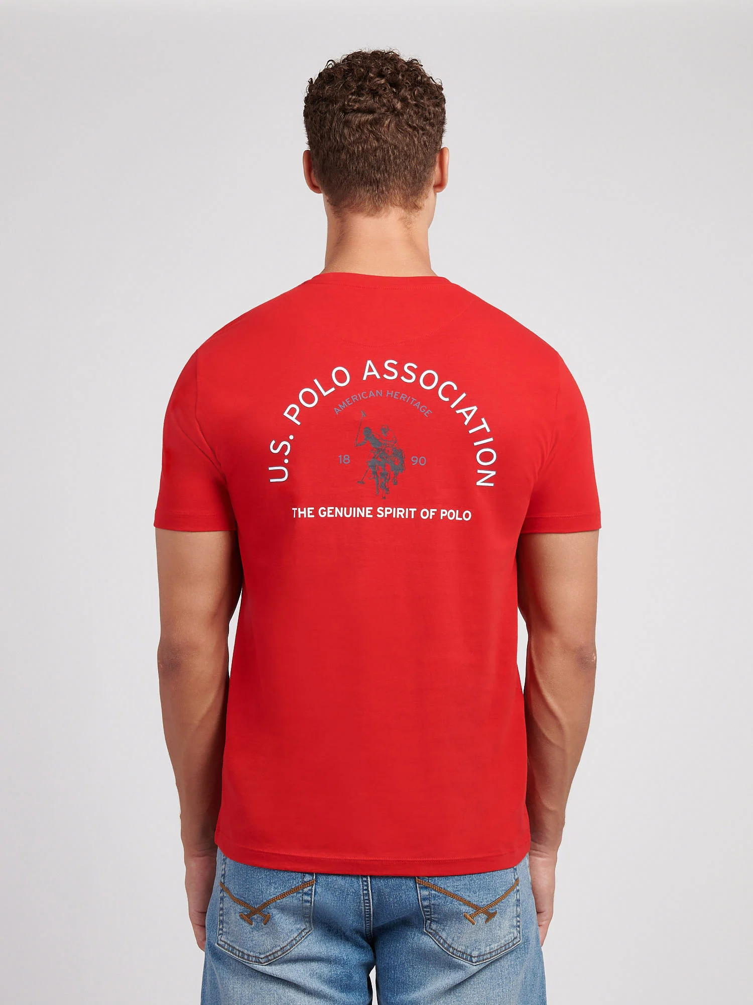 Mens Front/Back Print Graphic T-Shirt in Haute Red - Image 4
