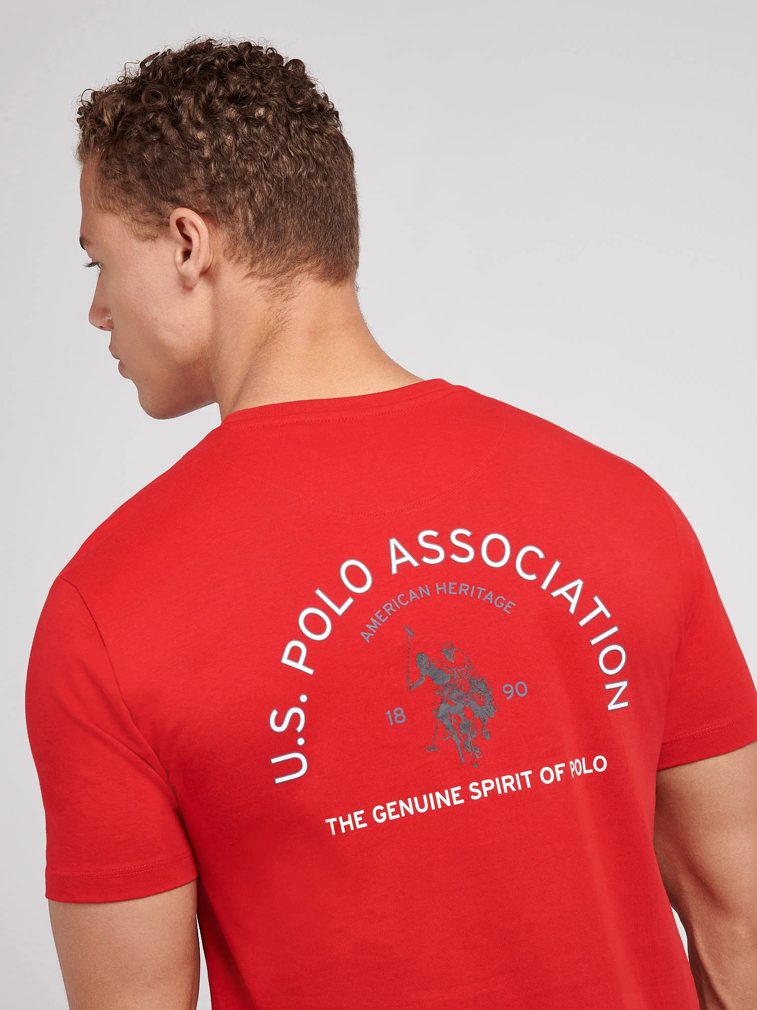 Mens Front/Back Print Graphic T-Shirt in Haute Red - Image 5