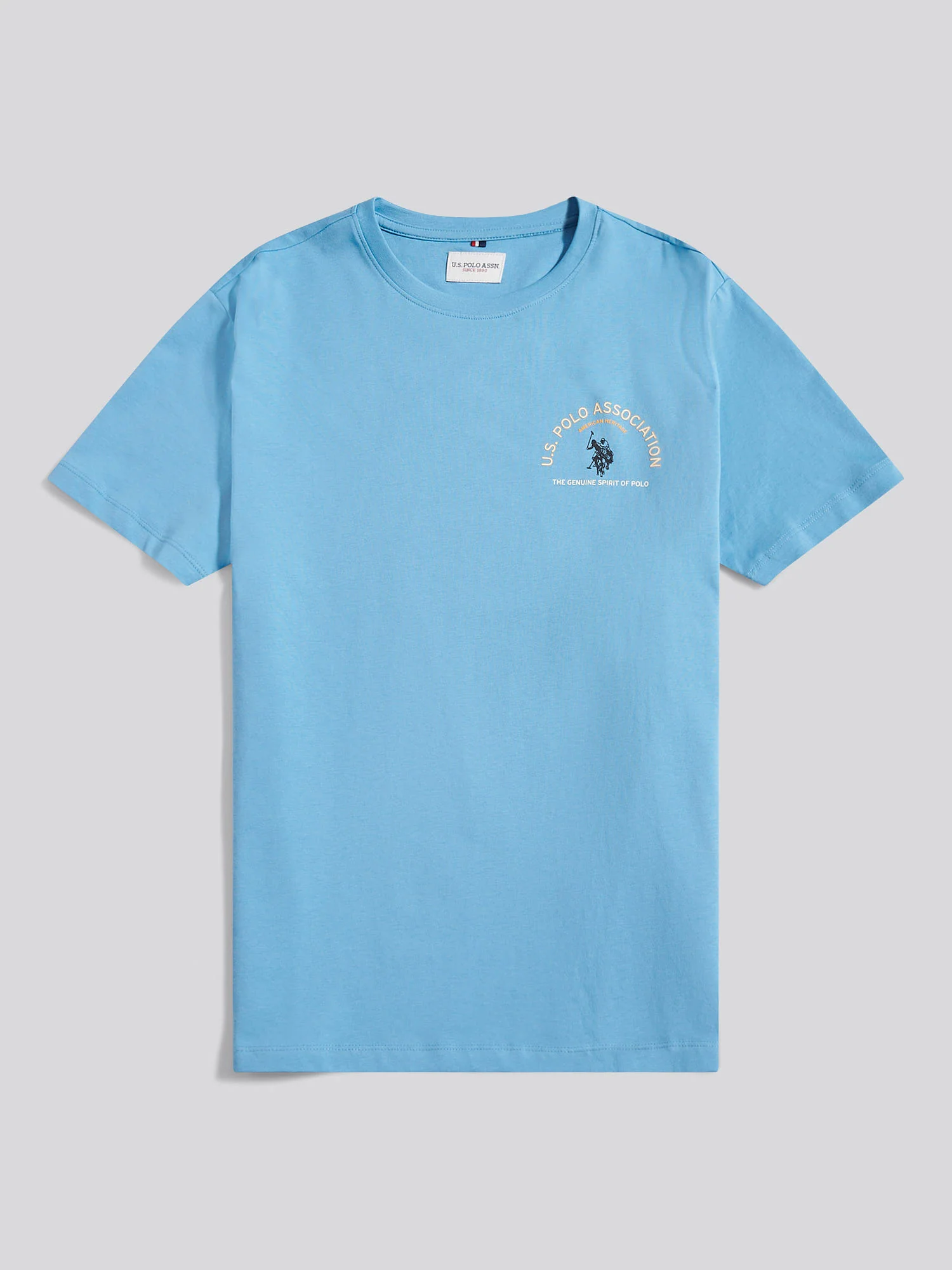 Mens Front/Back Print Graphic T-Shirt in Heritage Blue - Image 6