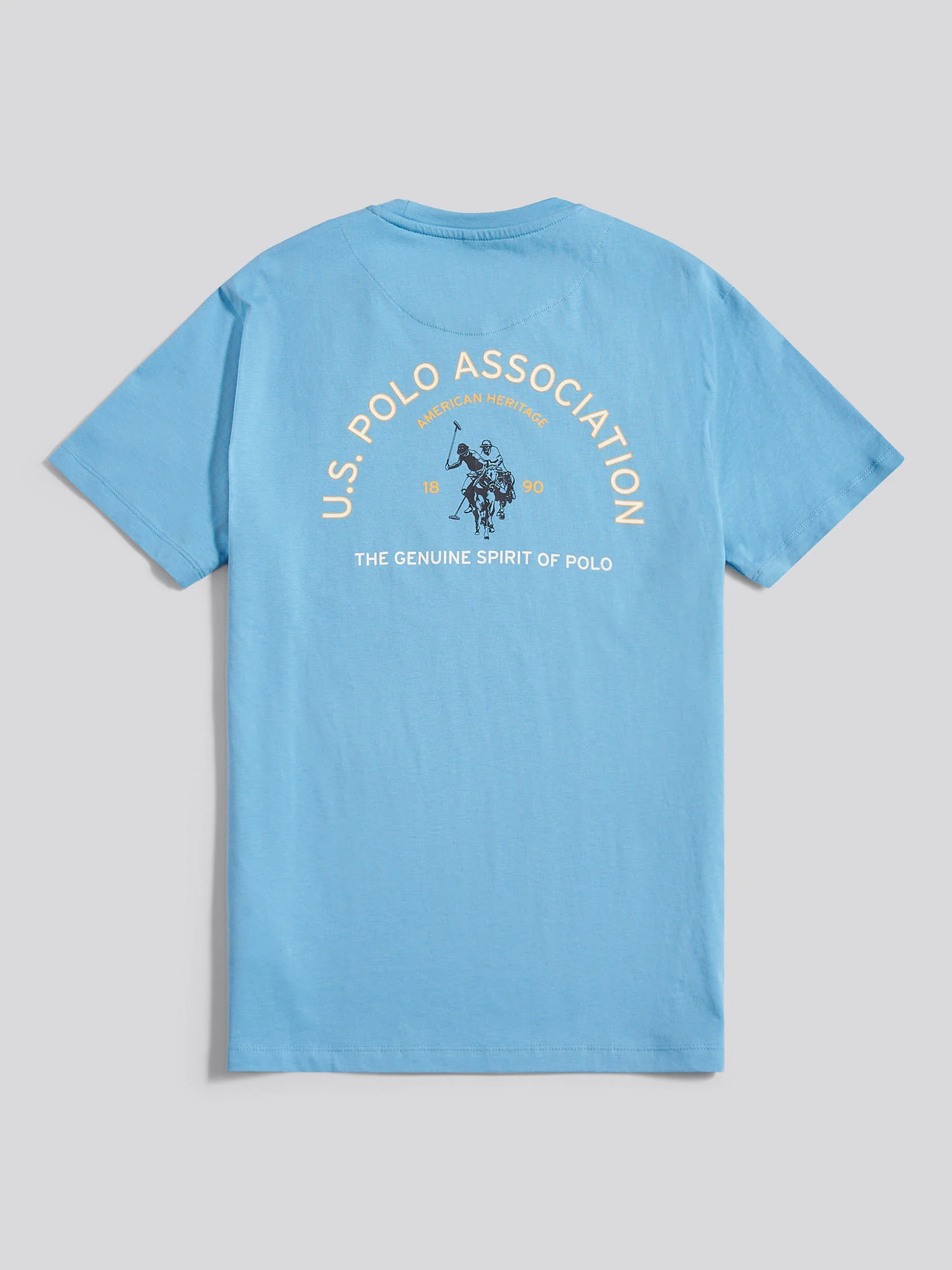 Mens Front/Back Print Graphic T-Shirt in Heritage Blue - Image 7