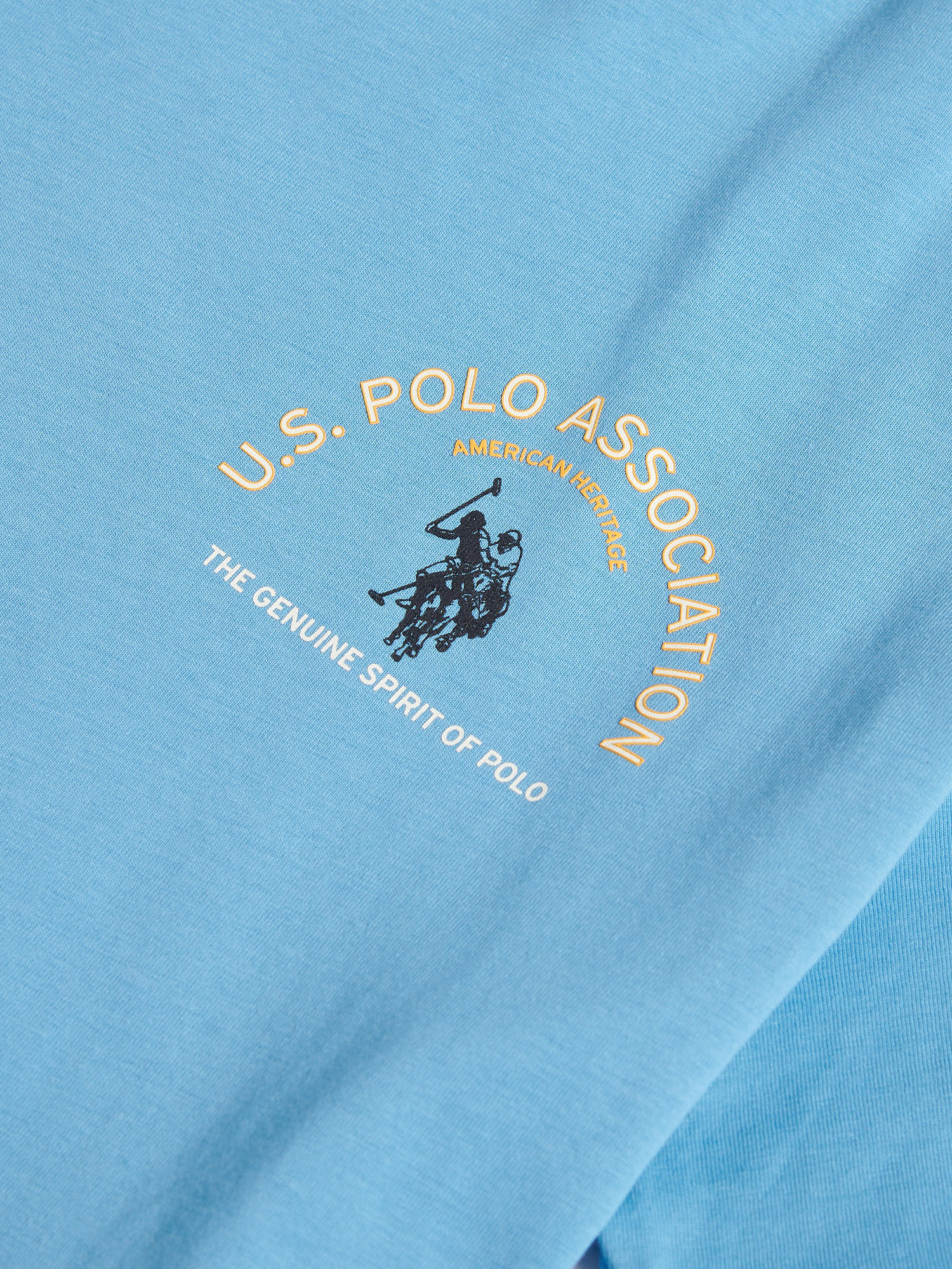 Mens Front/Back Print Graphic T-Shirt in Heritage Blue - Image 8