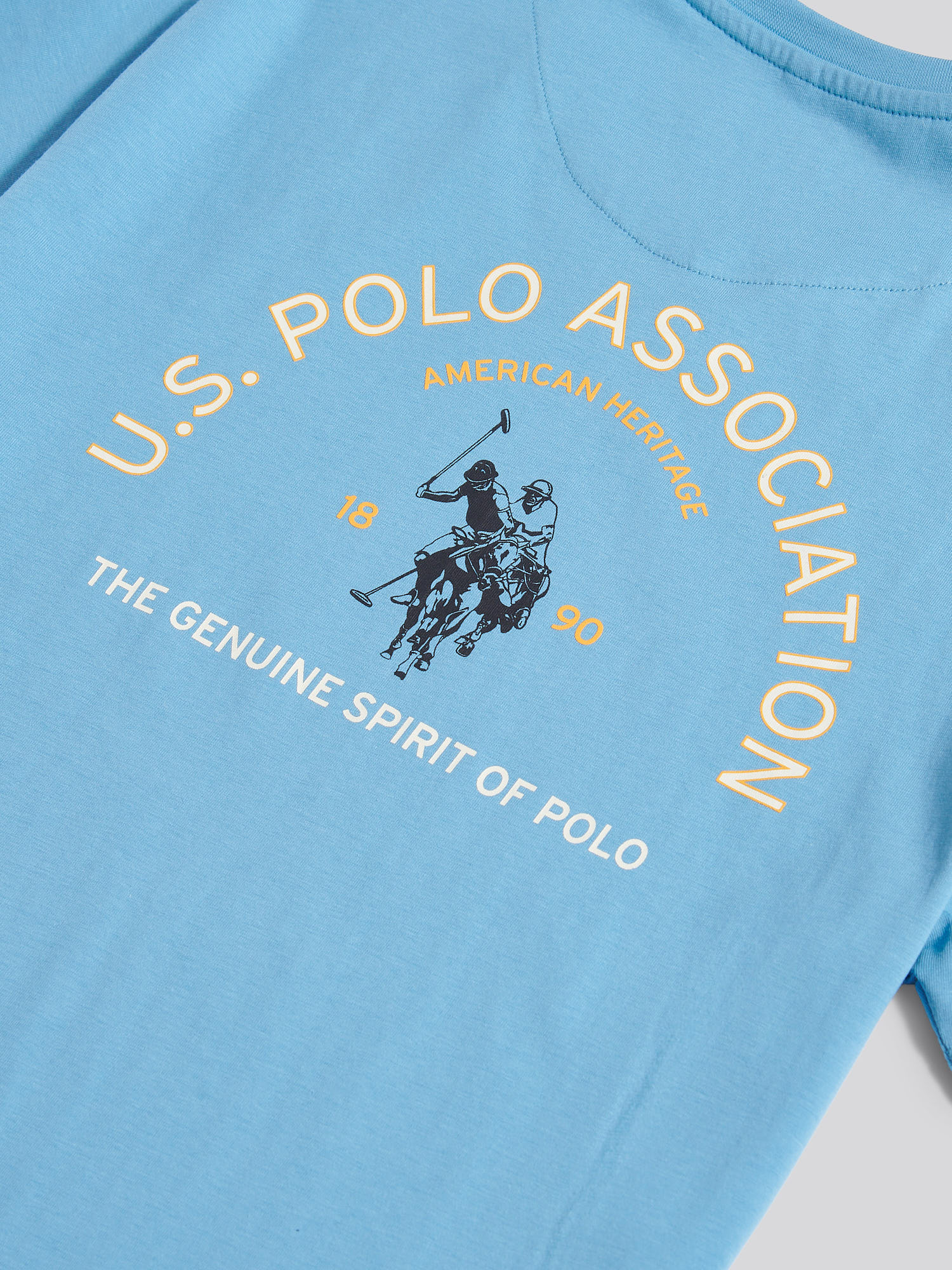 Mens Front/Back Print Graphic T-Shirt in Heritage Blue - Image 9