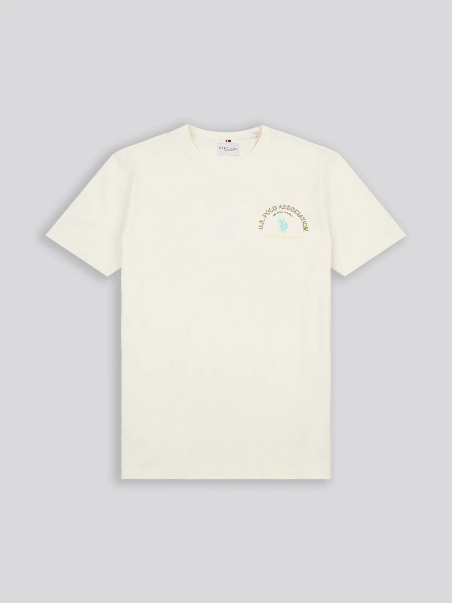 Mens Front/Back Print Graphic T-Shirt in Whisper White - Image 7