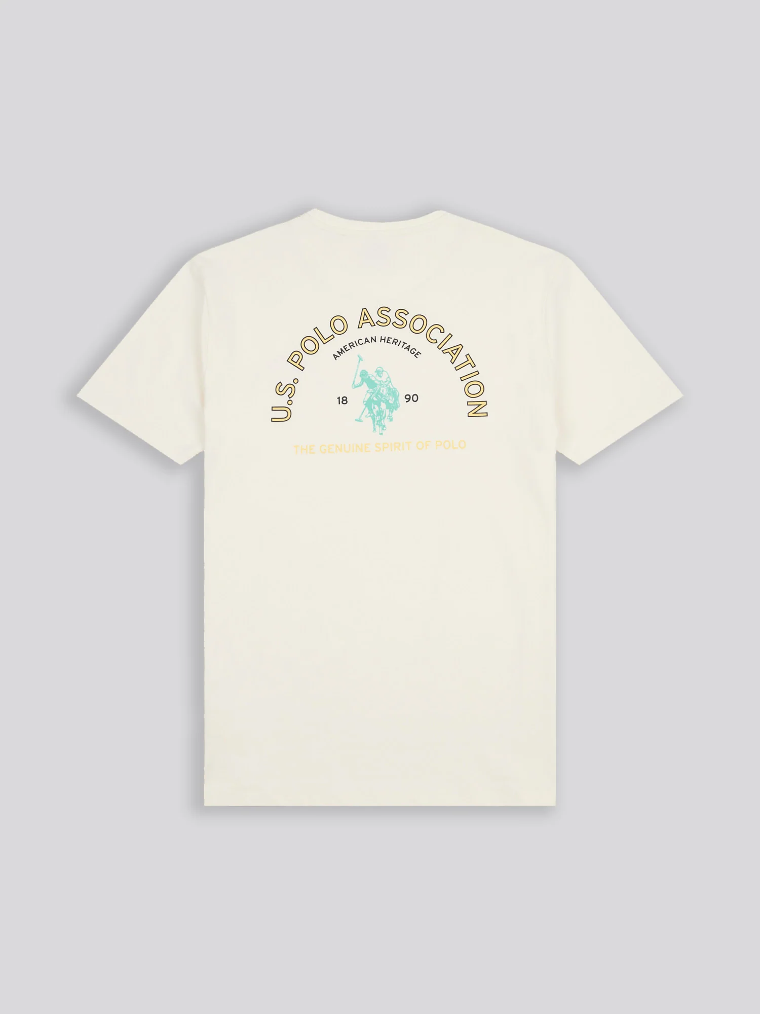 Mens Front/Back Print Graphic T-Shirt in Whisper White - Image 8