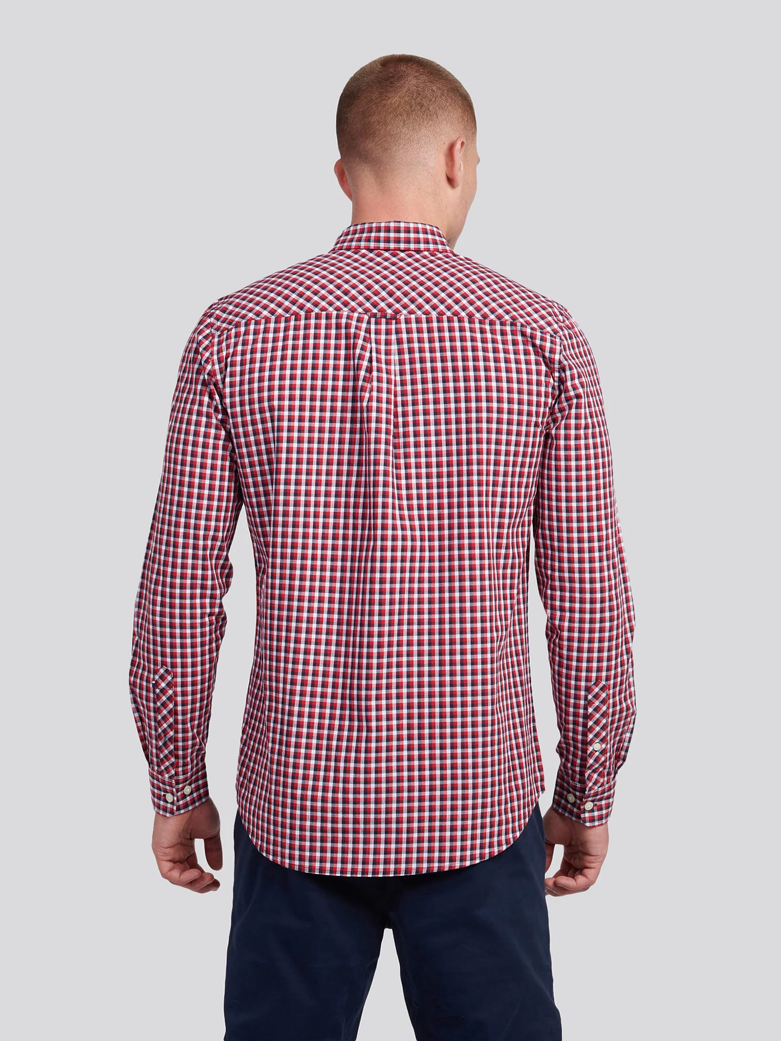 Mens Gingham Shirt in Multi - Image 4
