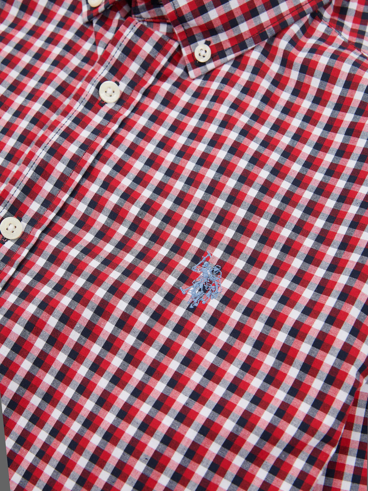 Mens Gingham Shirt in Multi - Image 7