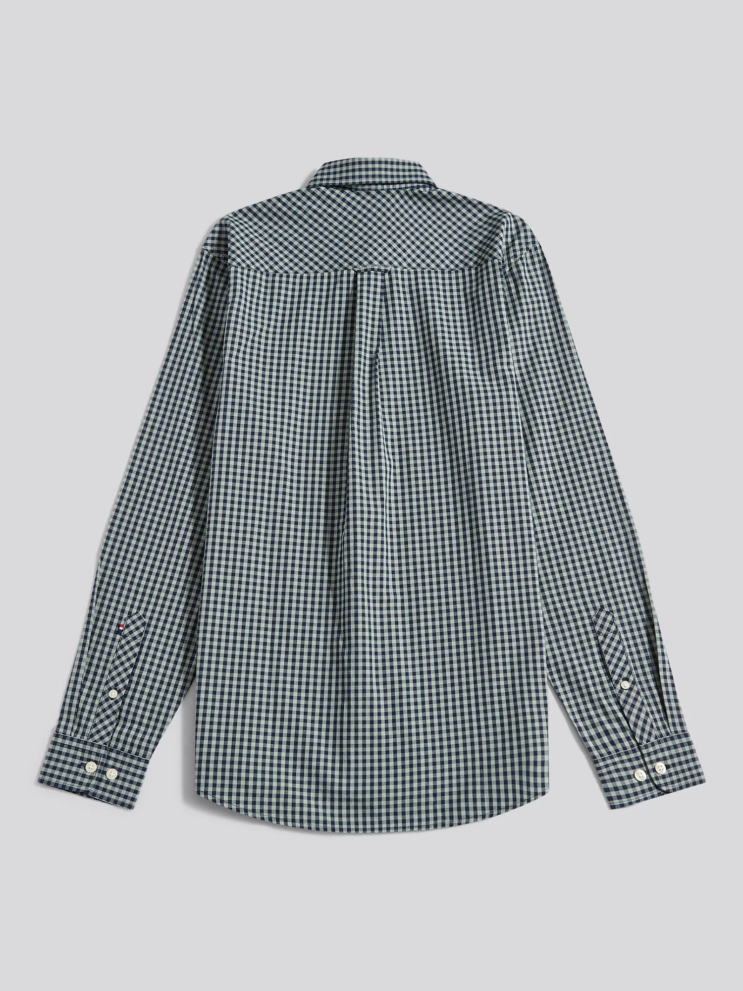 Mens Gingham Shirt in Iceberg Green - Image 8