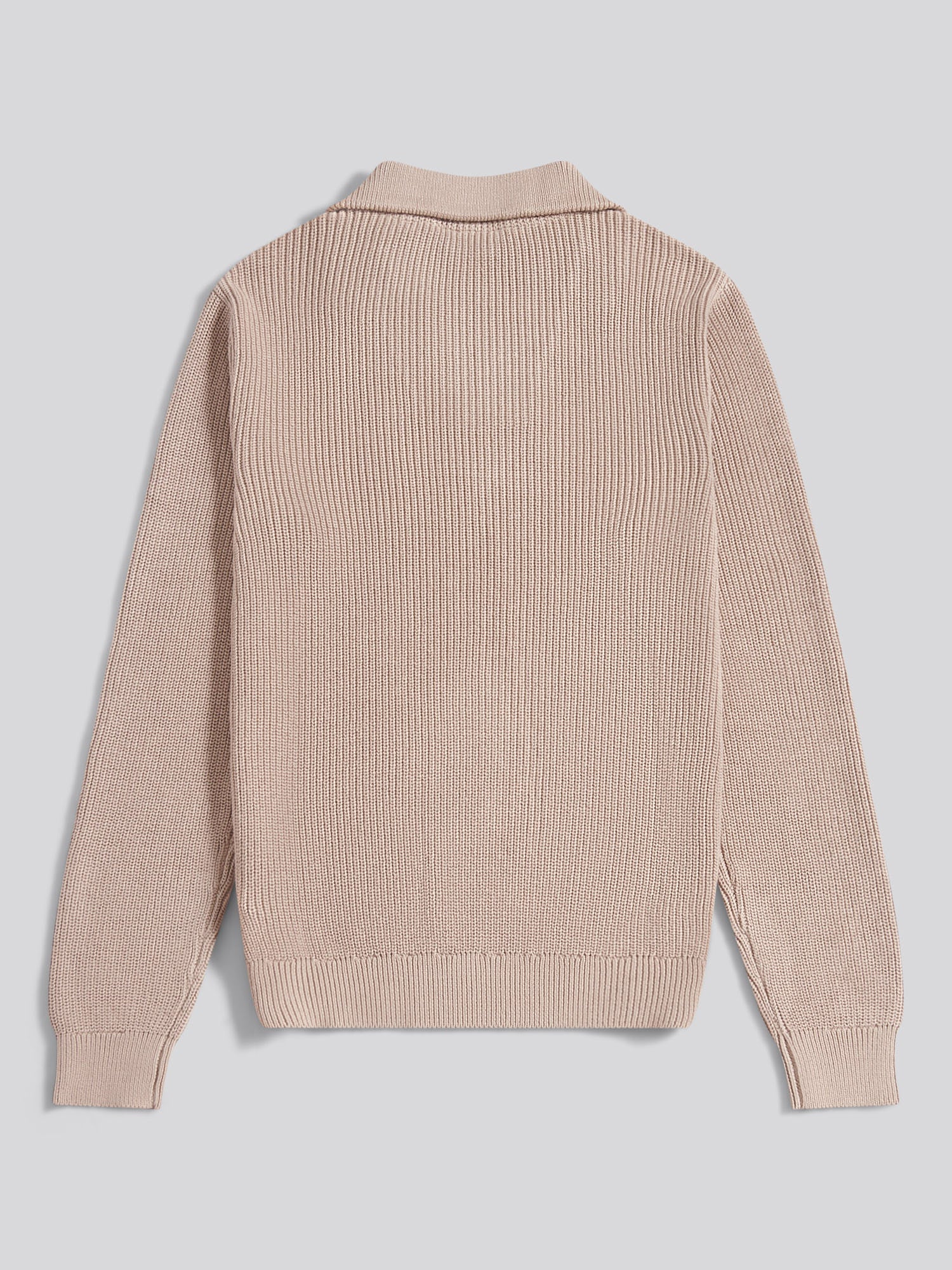 Mens Half Cardigan Stitch Knit Funnel in Atmosphere - Image 6