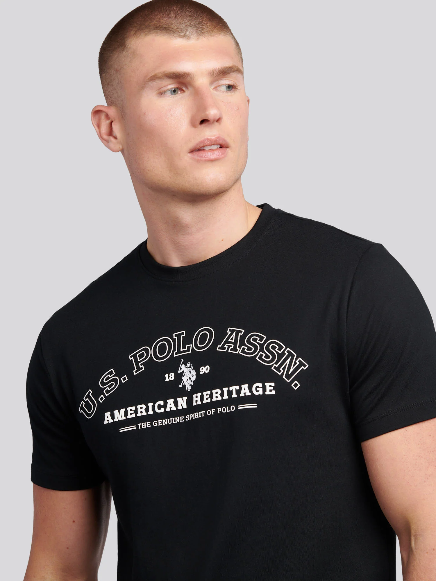 Mens Heritage Graphic T-Shirt in Black - Image 2