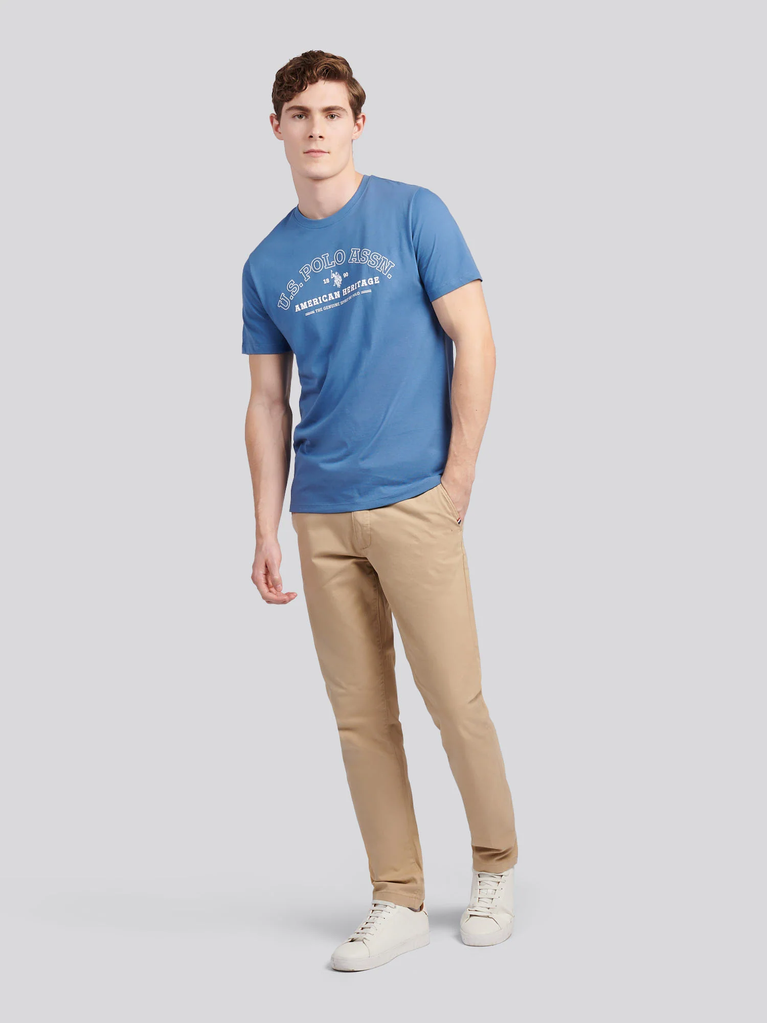 Mens Heritage Graphic T-Shirt in Blue Horizon - Image 3