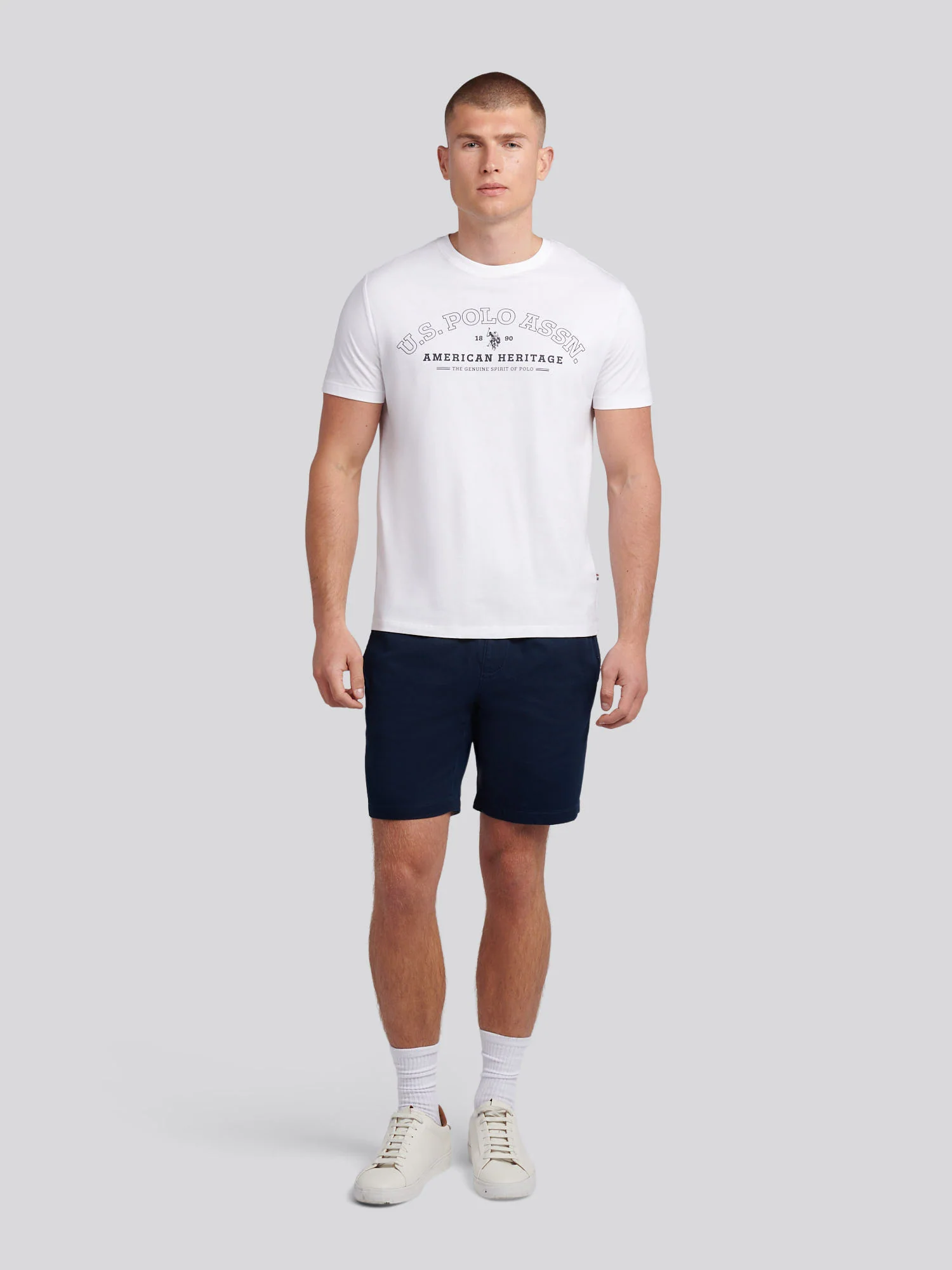 Mens Heritage Graphic T-Shirt in Bright White - Image 3