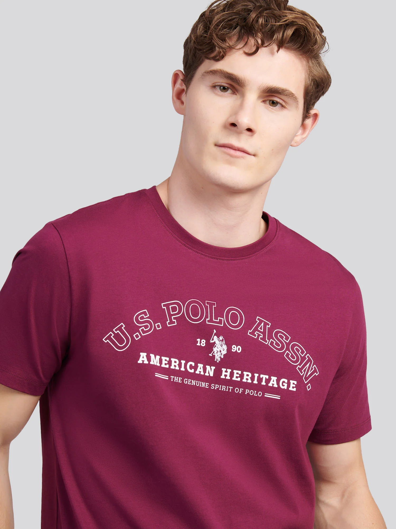 Mens Heritage Graphic T-Shirt in Grape Wine - Image 2