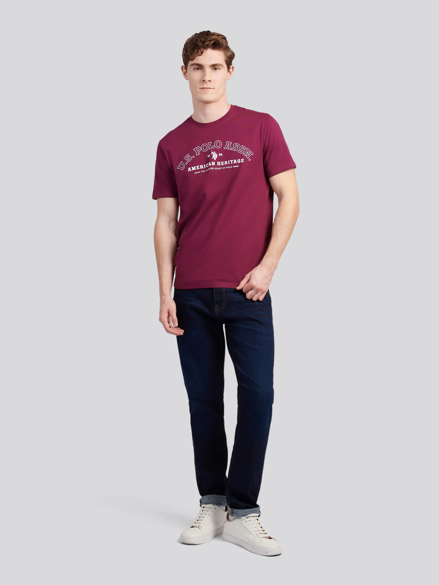 Mens Heritage Graphic T-Shirt in Grape Wine - Image 3
