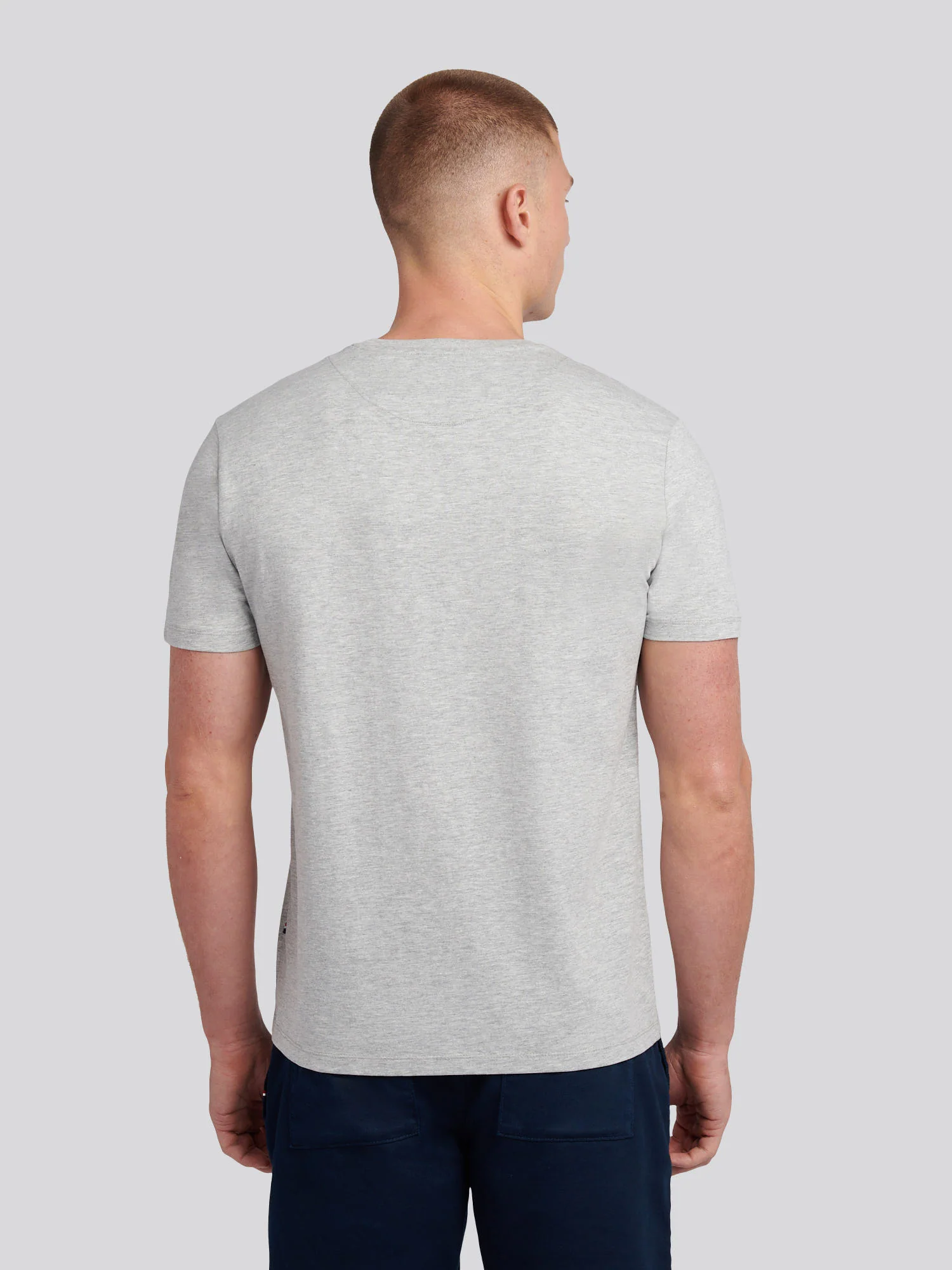 Mens Heritage Graphic T-Shirt in Mid Grey Marl - Image 4