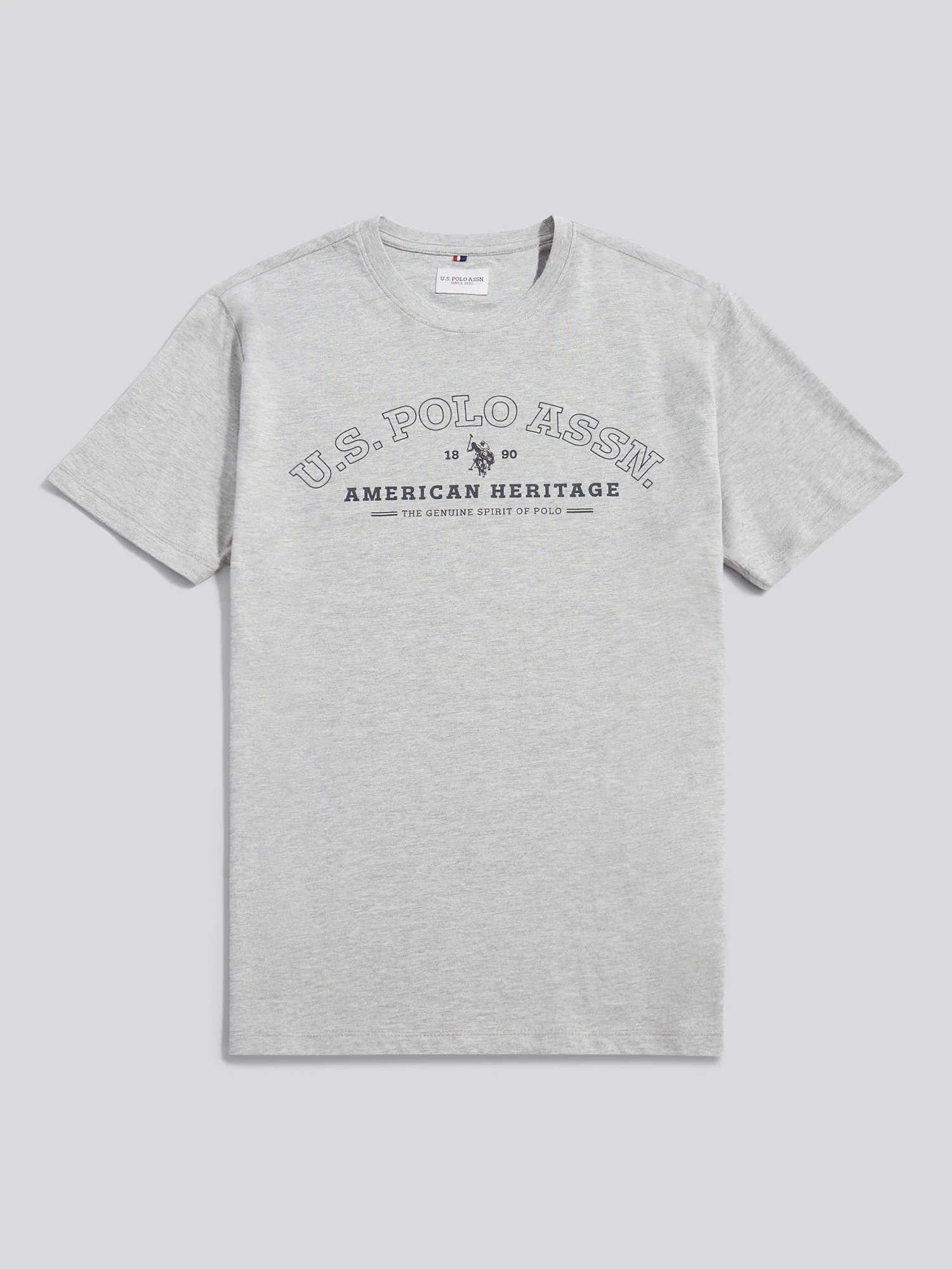 Mens Heritage Graphic T-Shirt in Mid Grey Marl - Image 5