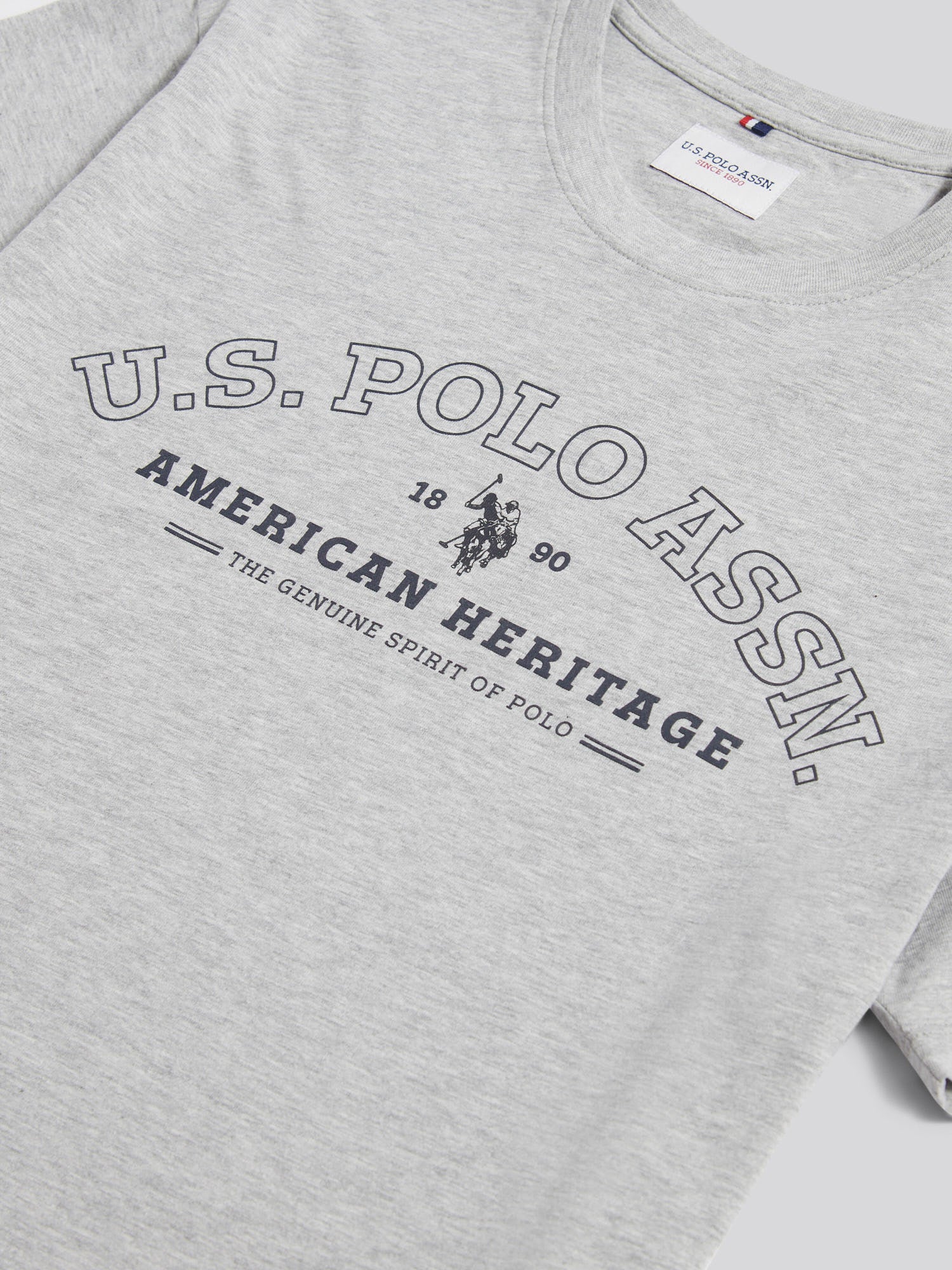 Mens Heritage Graphic T-Shirt in Mid Grey Marl - Image 7