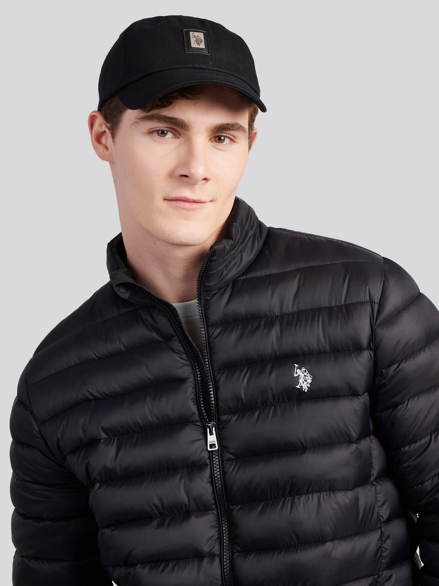 Mens Herringbone Cap in Black - Image 2