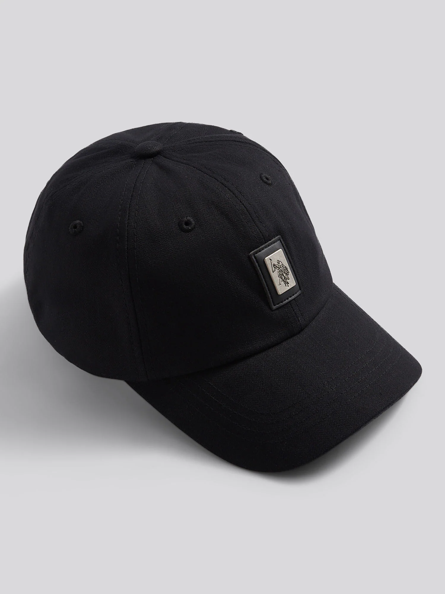 Mens Herringbone Cap in Black - Image 3