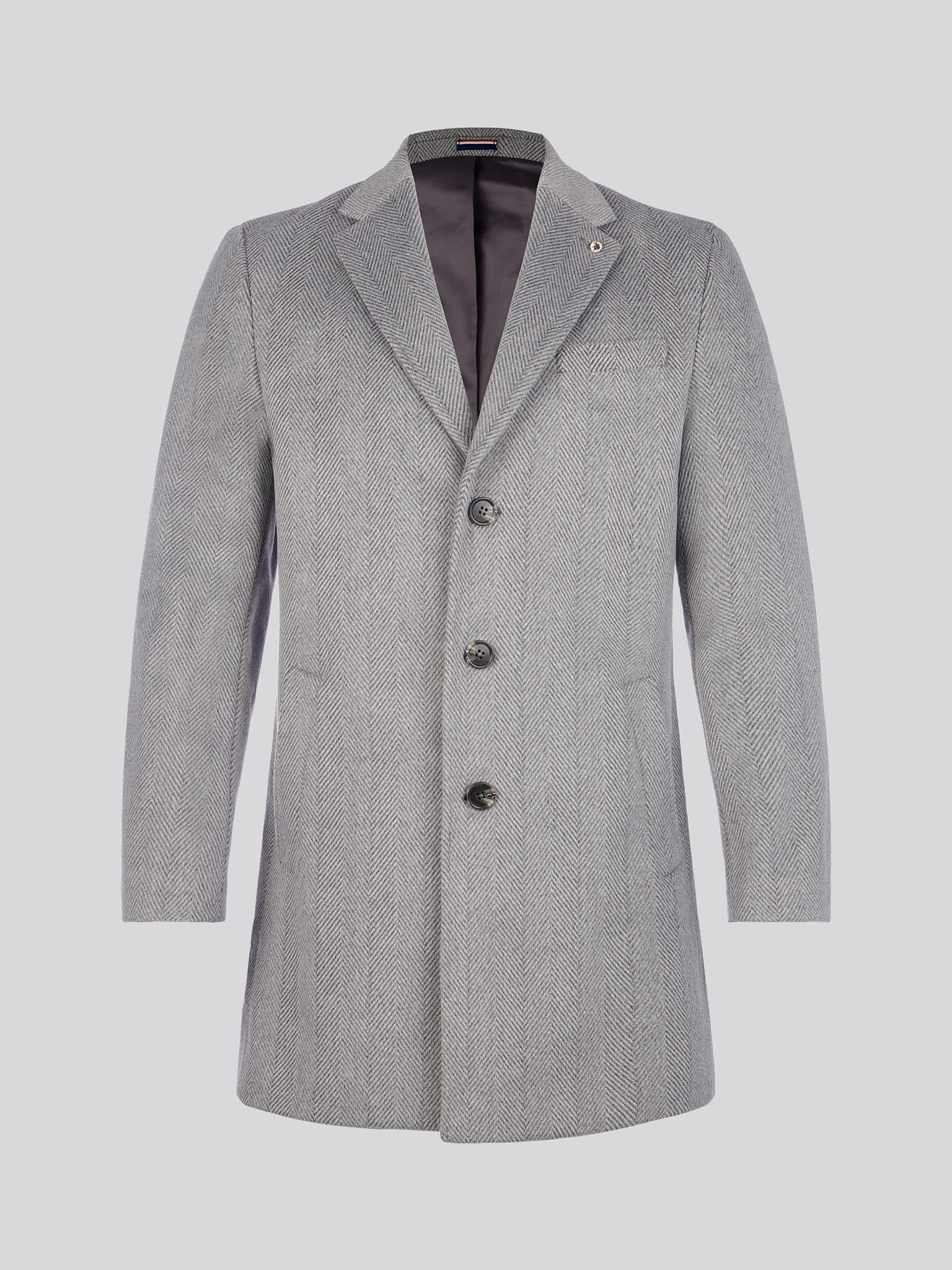Mens Herringbone Coat in Ebony Windsor Wine DHM - Image 8