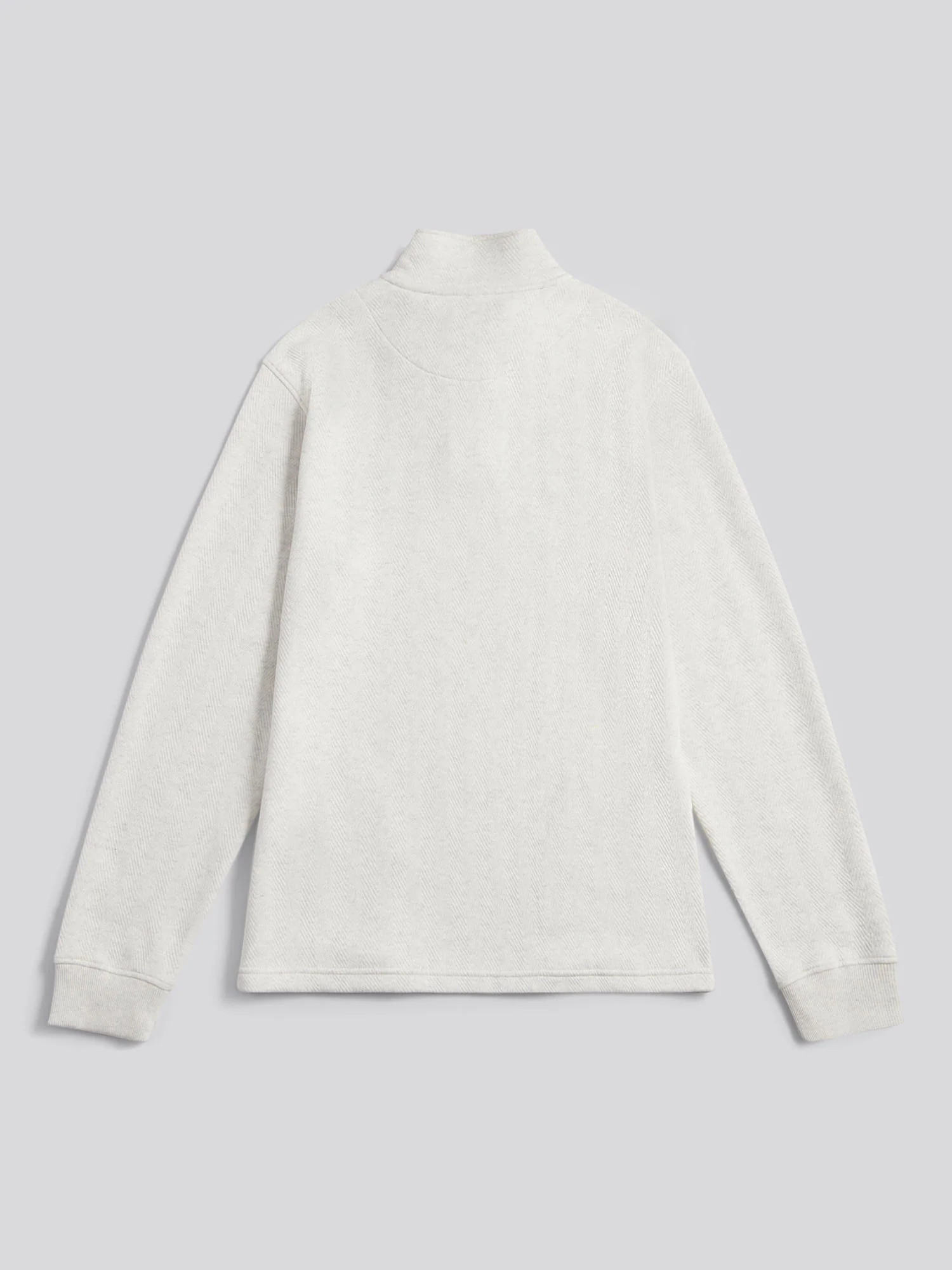 Mens Herringbone Open Hem Funnel in Light Grey Marl - Image 6