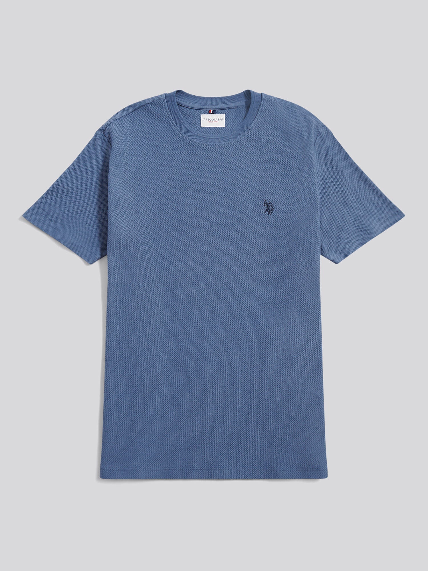 Mens HerringboneTexture T-Shirt in Vintage Indigo - Image 5