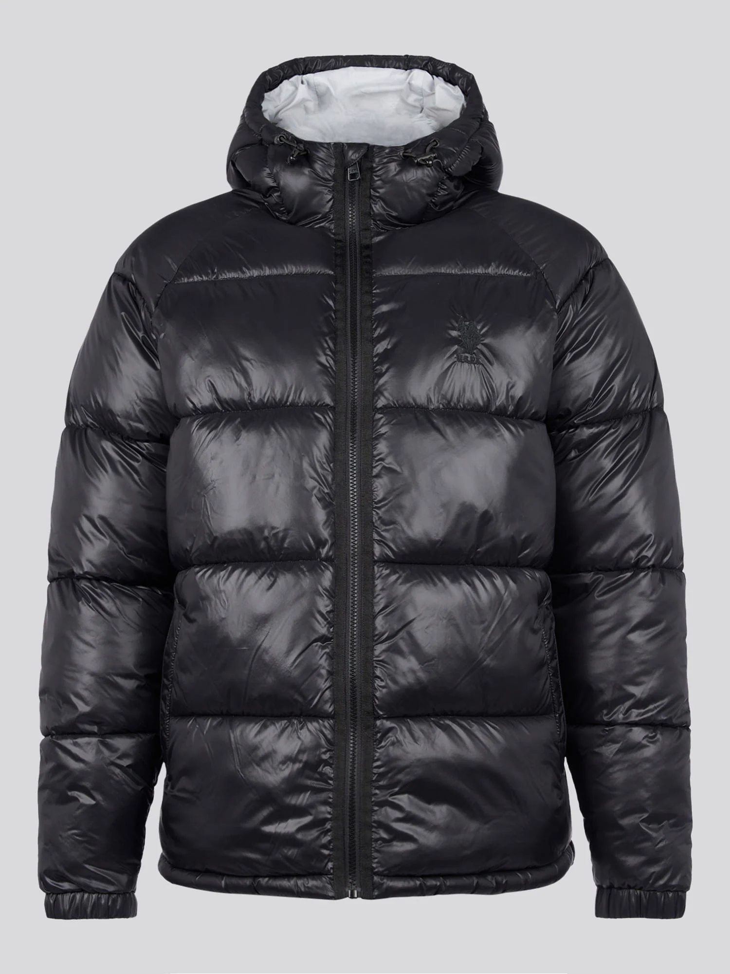 Mens High Shine Heavyweight Quilted Jacket in Black - Image 7