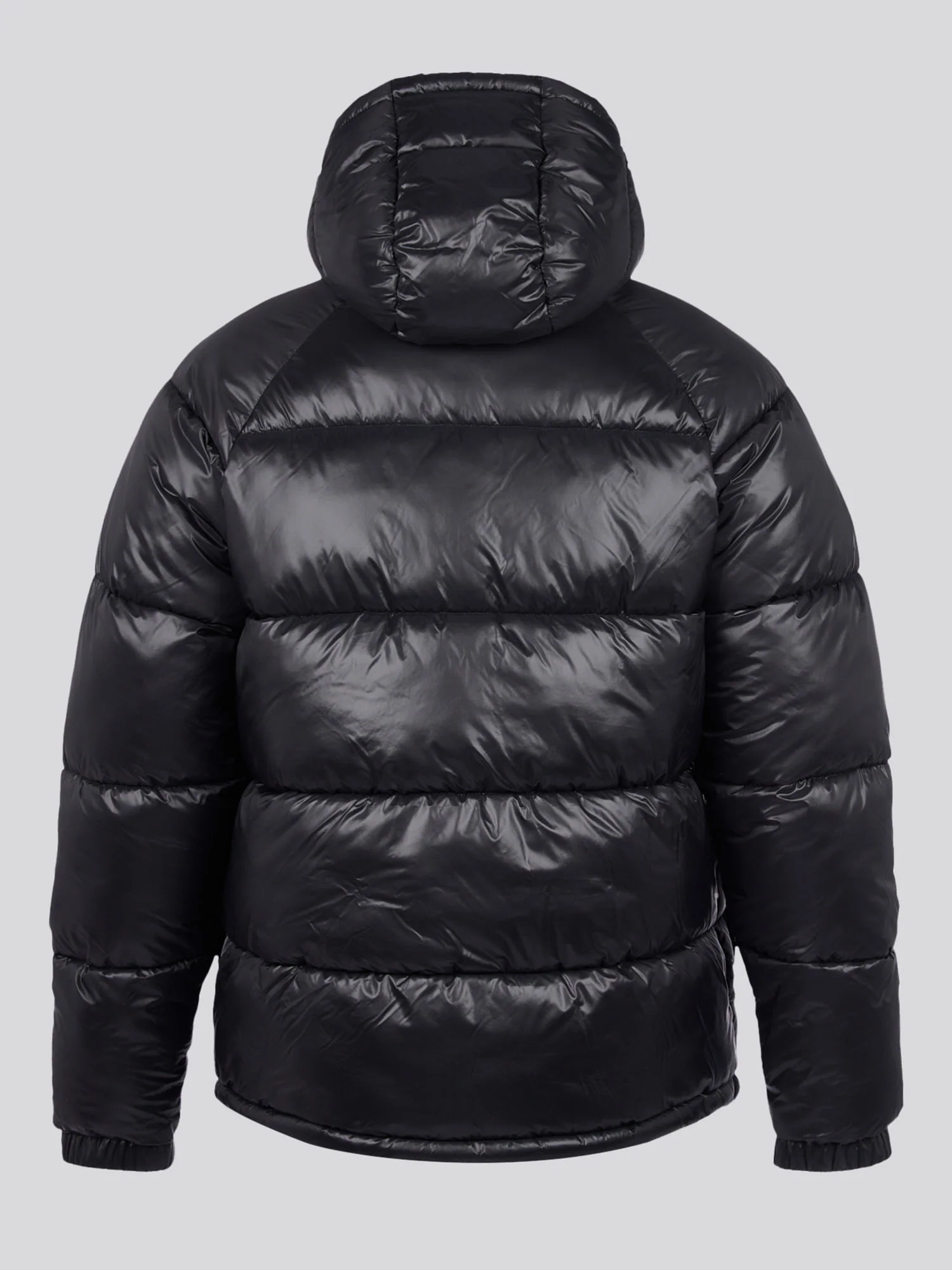 Mens High Shine Heavyweight Quilted Jacket in Black - Image 9