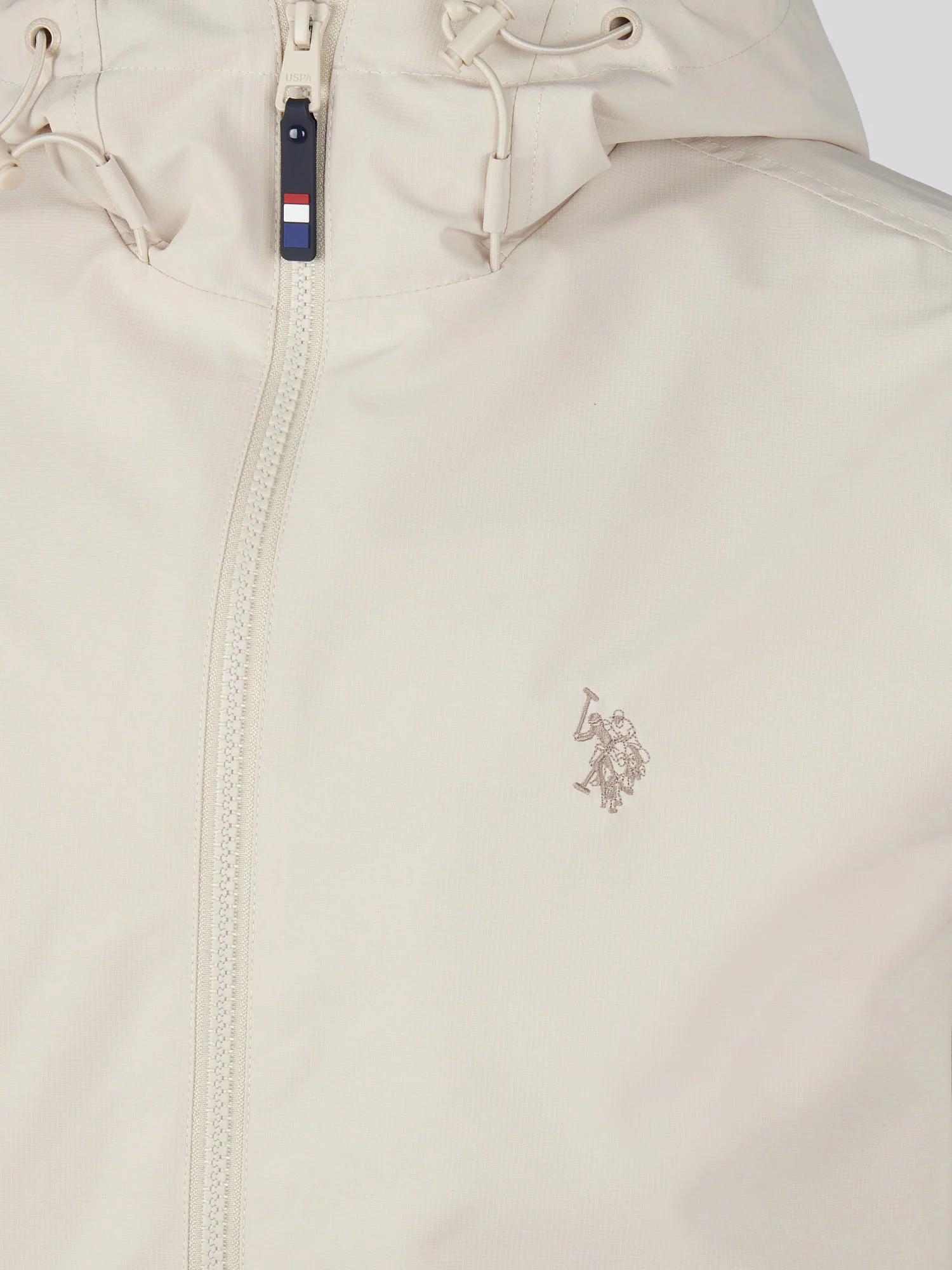 Mens Hooded Windbreaker Beige - Image 10