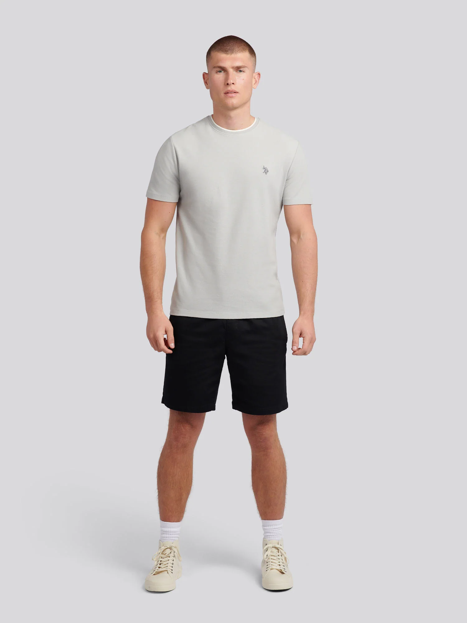 Mens Knit Texture Jersey T-Shirt in High Rise - Image 3