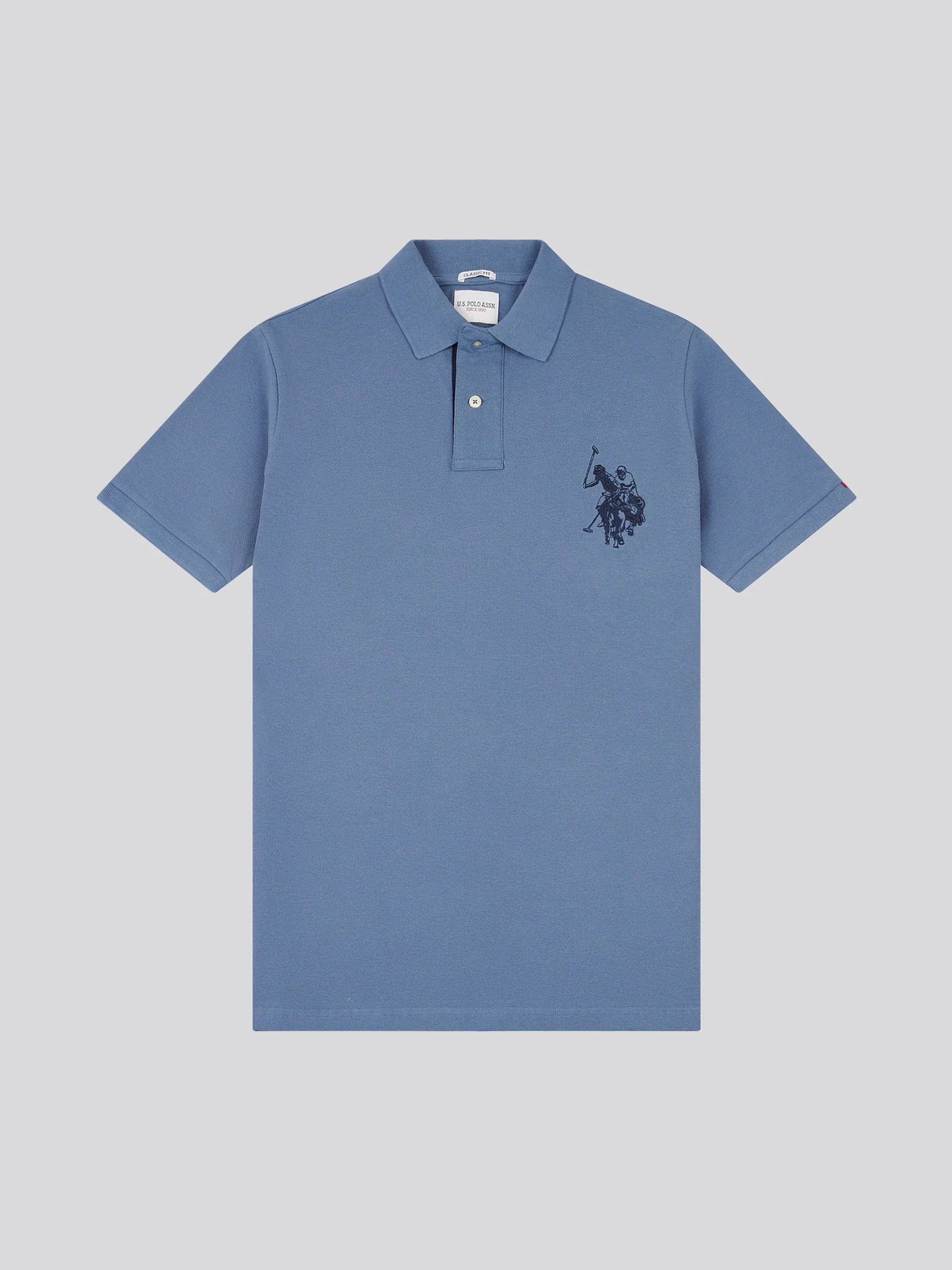 Mens Large Player Pique Polo Shirt in Blue Horizon - Image 5